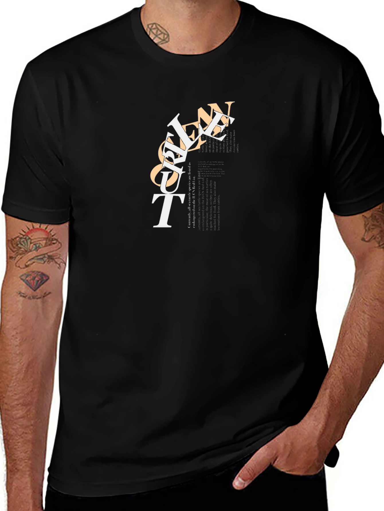 Variant 21 of Modern Graphic Print Black T-Shirt