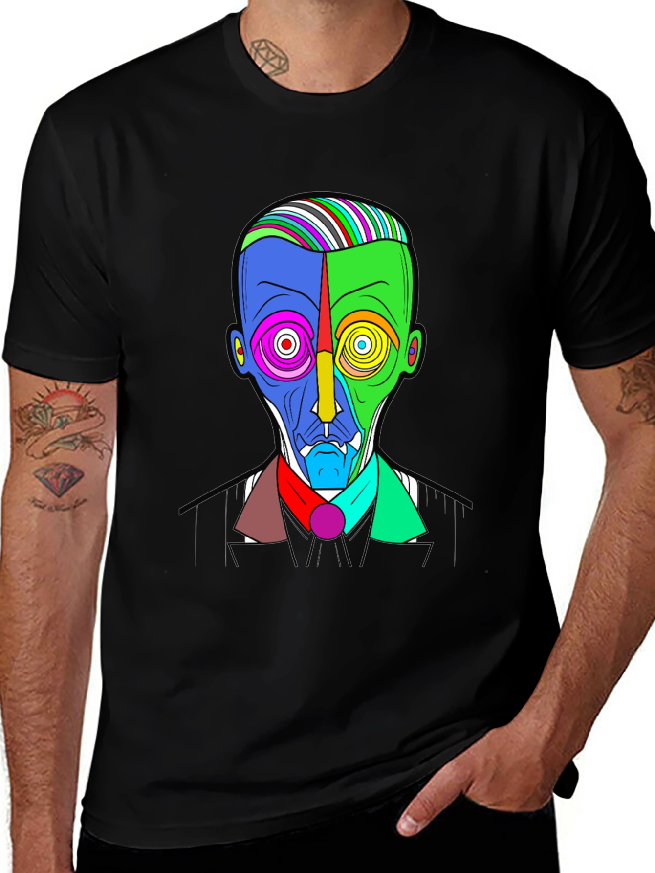 Variant 12 of Abstract Face Graphic Print T-Shirt