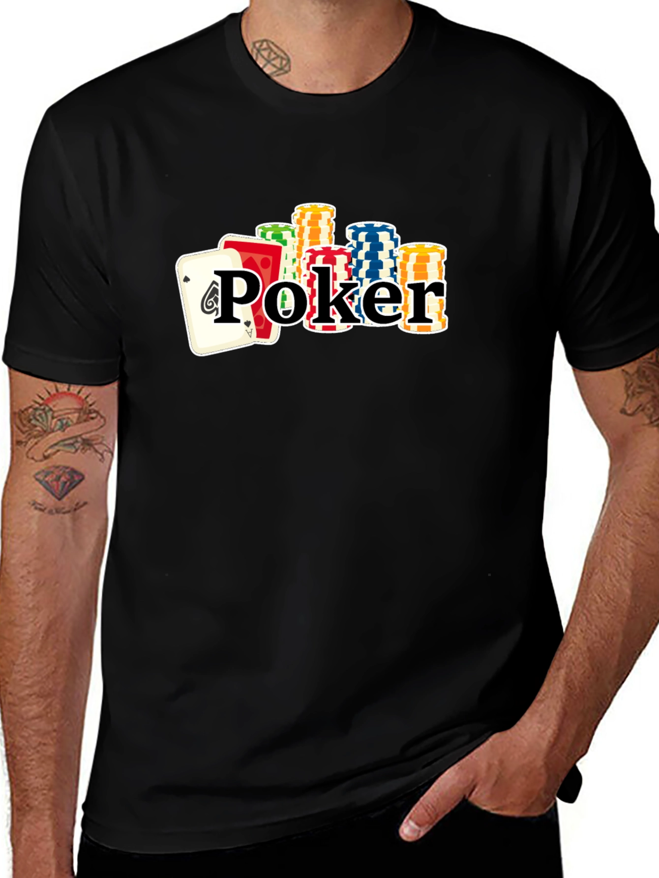 Variant 16 of Poker Chip Graphic T-Shirt - Black