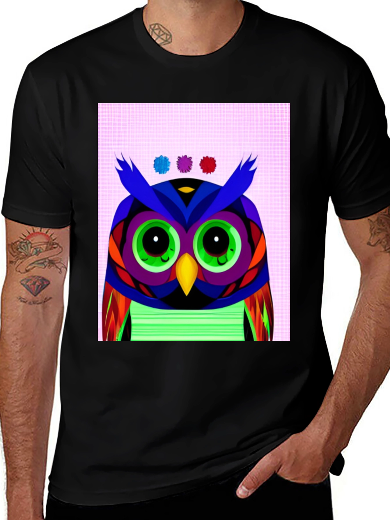 Variant 21 of Colorful Owl Graphic T-Shirt