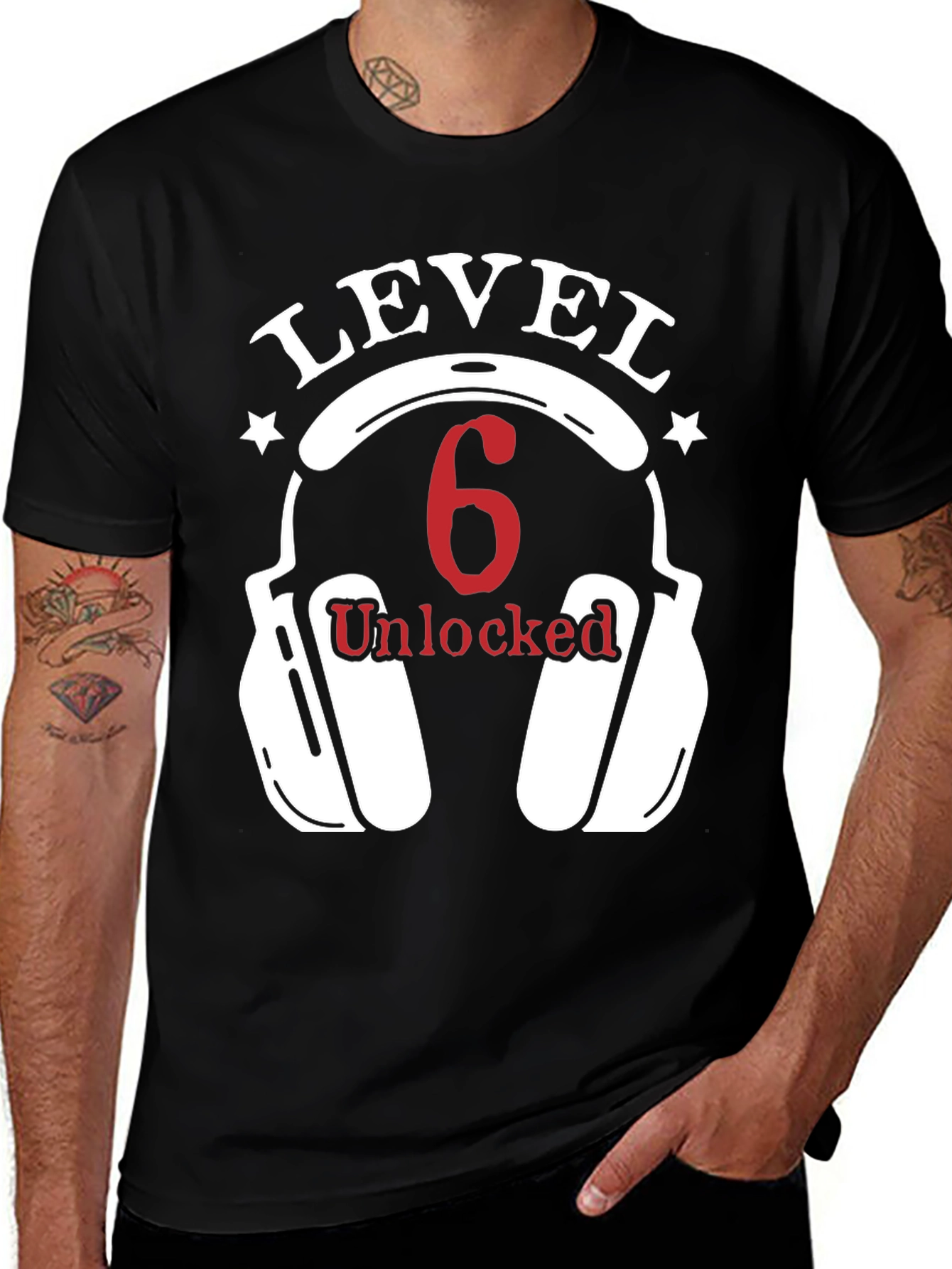 Variant 14 of Level 6 Unlocked Black Graphic Tee