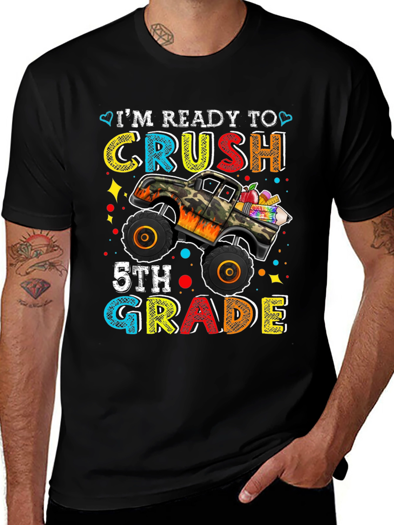 Ready to Crush 5th Grade Monster Truck T-Shirt