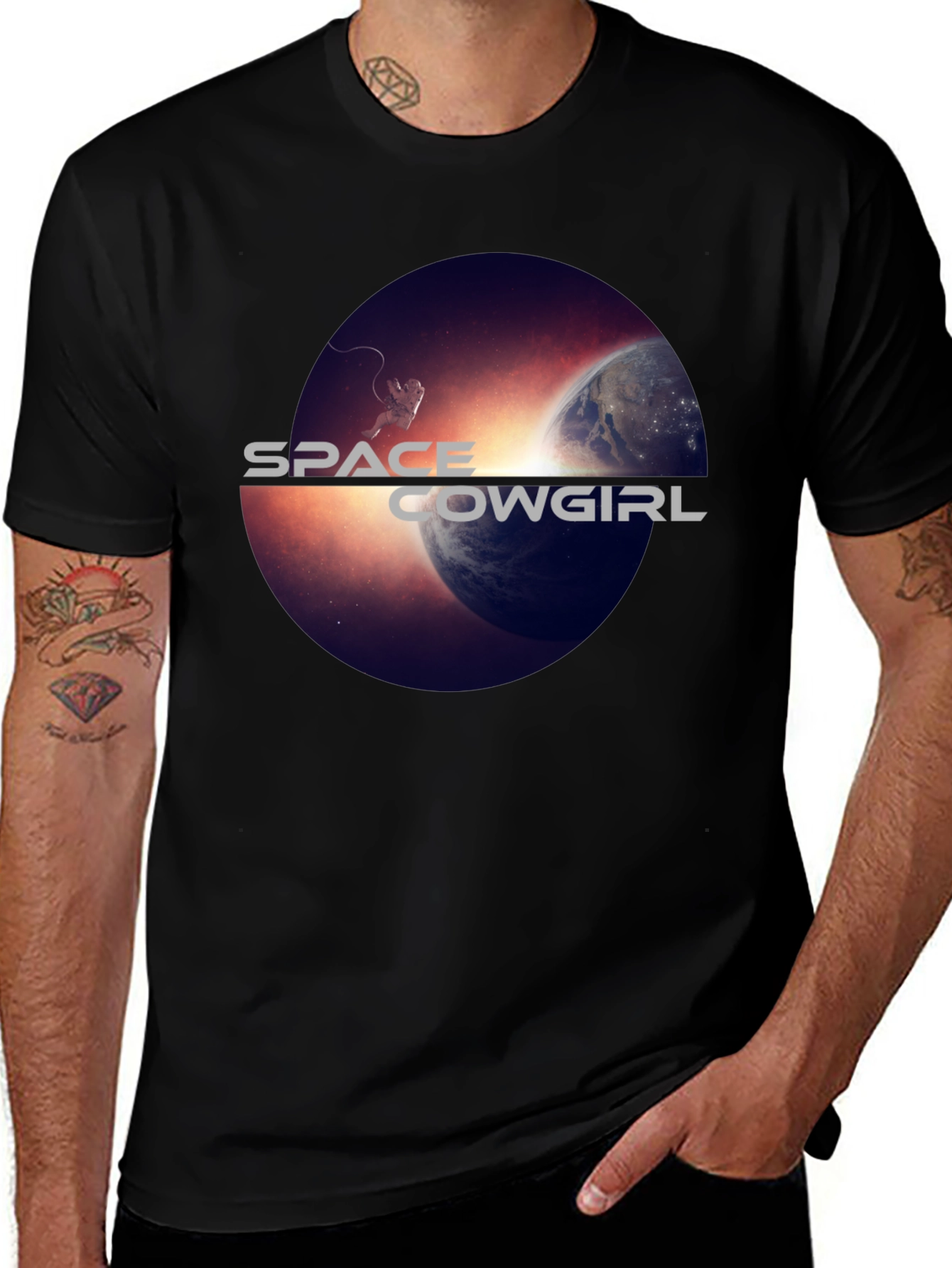 Variant 3 of Space Cowgirl Graphic T-Shirt - Black