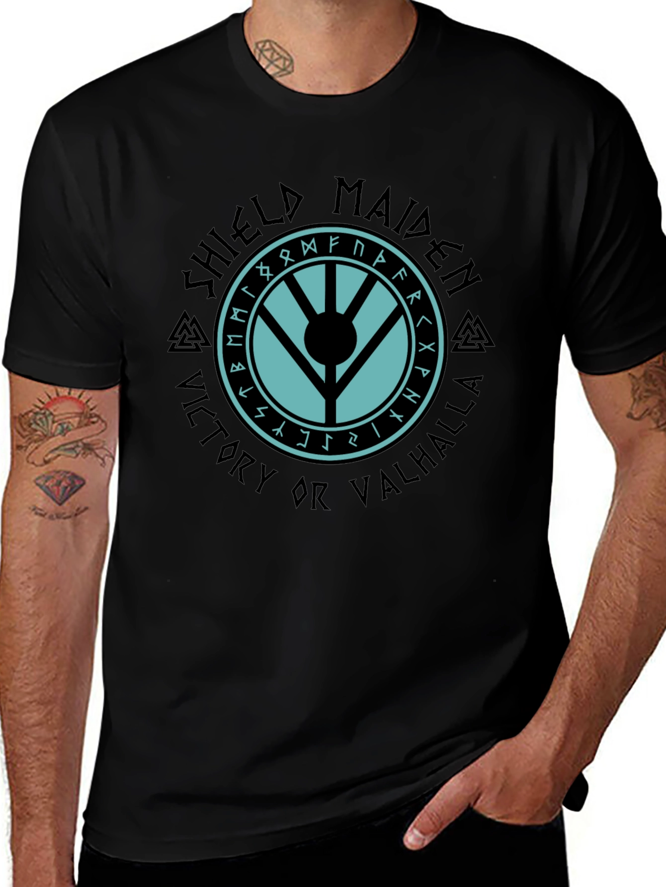 Shield Maiden Viking T-Shirt - Victory or Valhalla