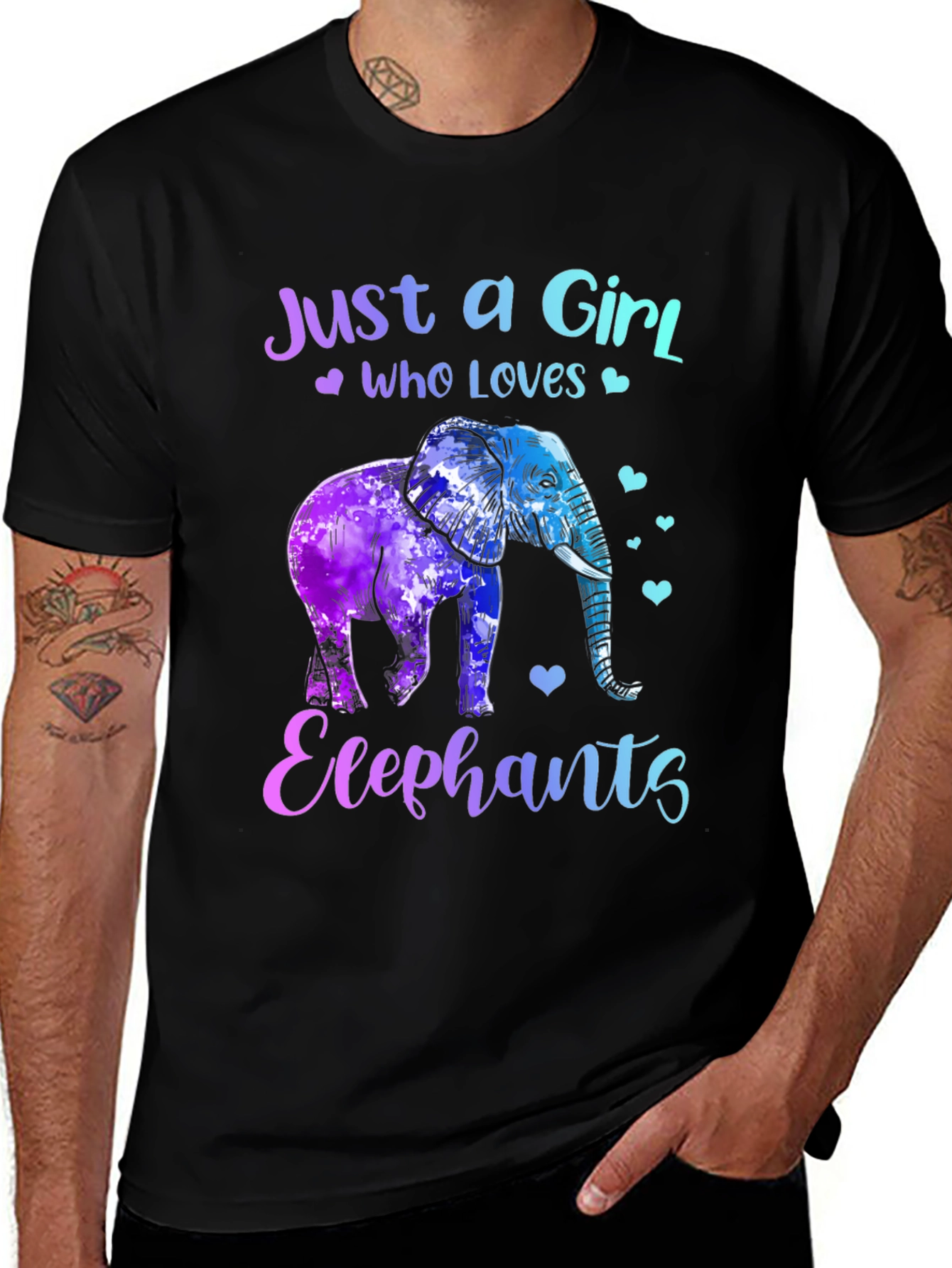 Variant 2 of Girl Loves Elephants Graphic T-Shirt