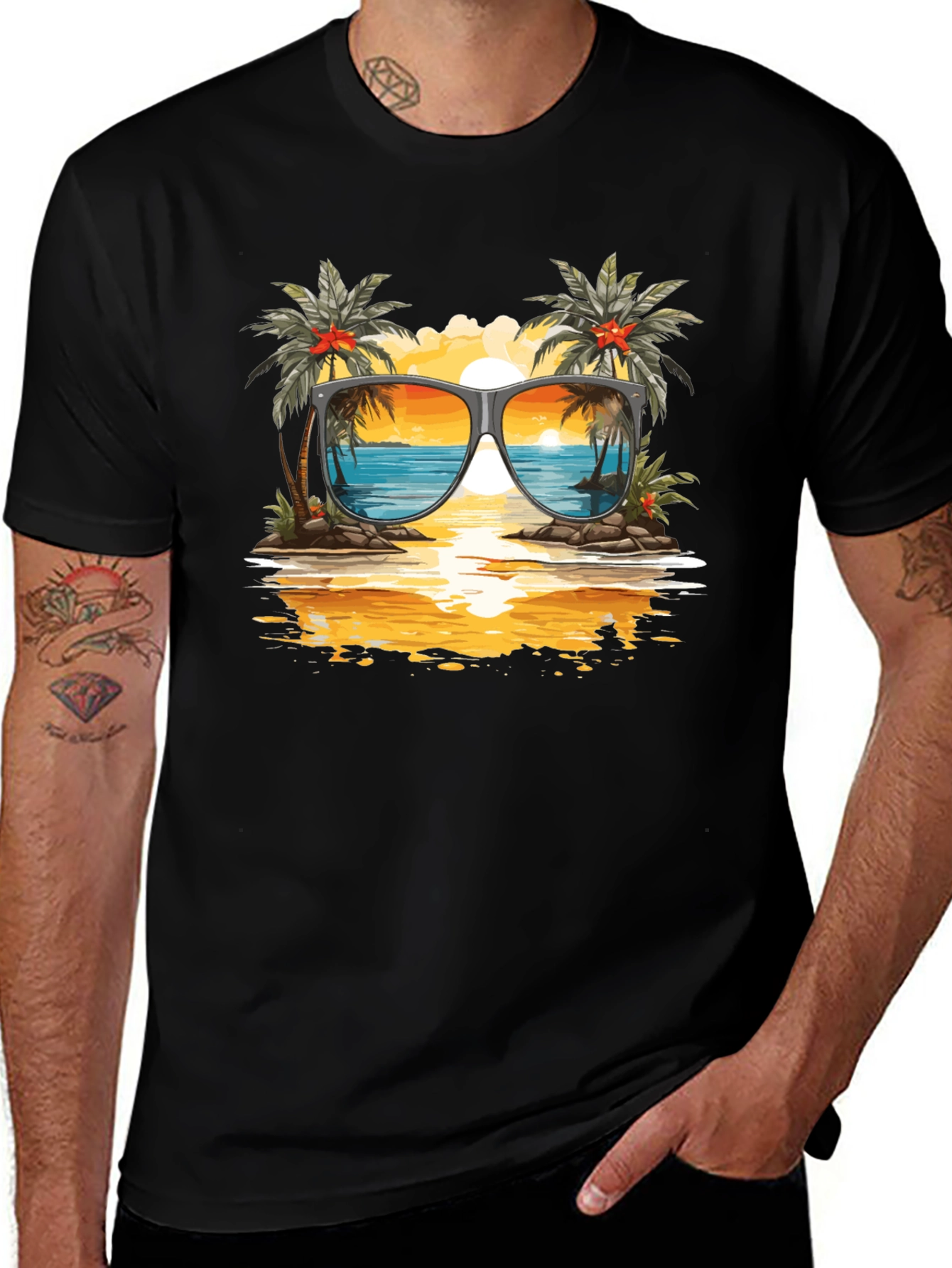 Variant 19 of Sunset Beach Sunglasses T-Shirt