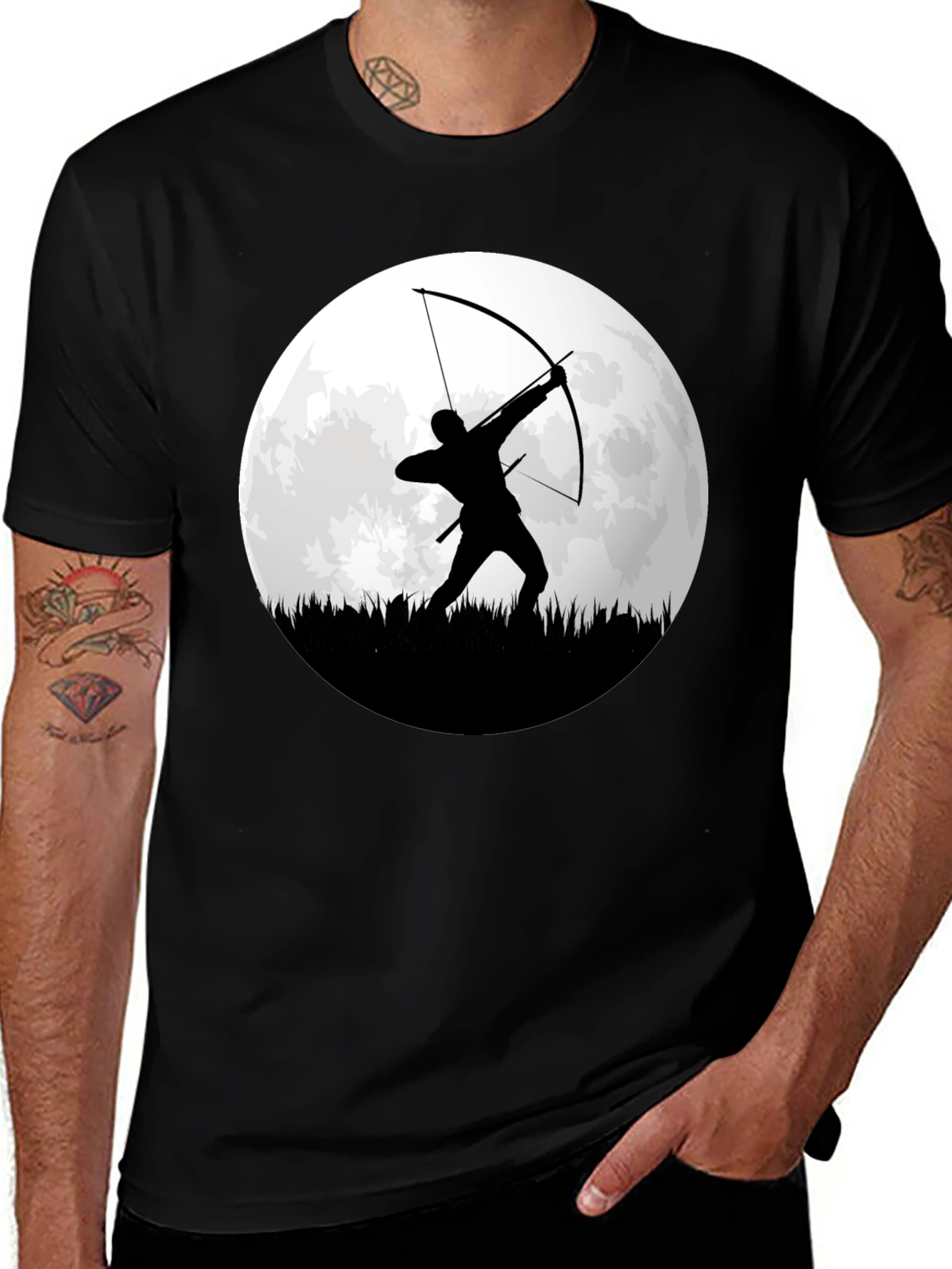 Variant 15 of Archer Moon Silhouette T-Shirt - Black