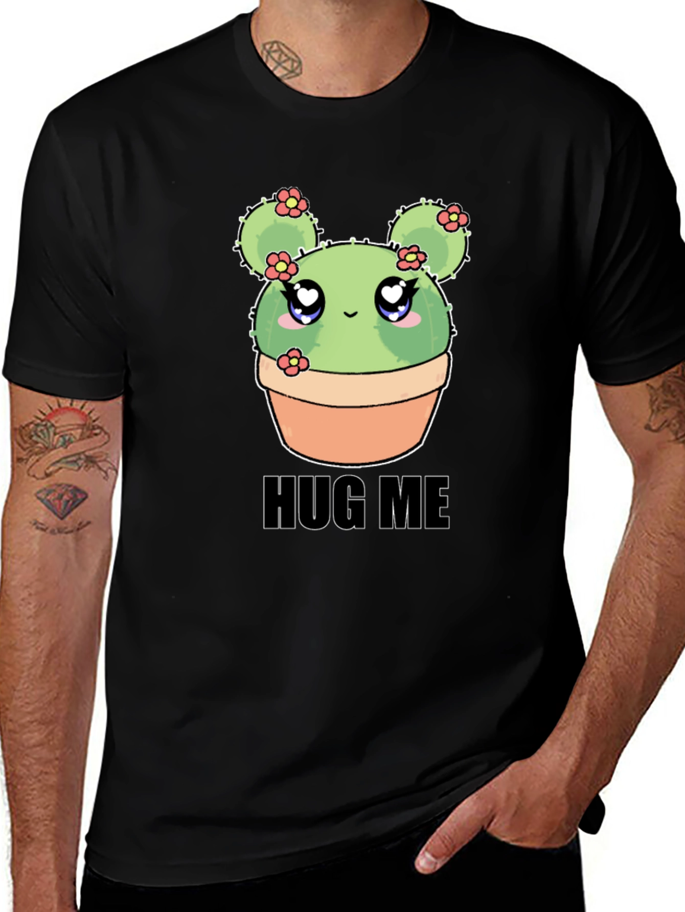 Variant 23 of Cute Cactus Hug Me T-Shirt - Kawaii Plant Tee