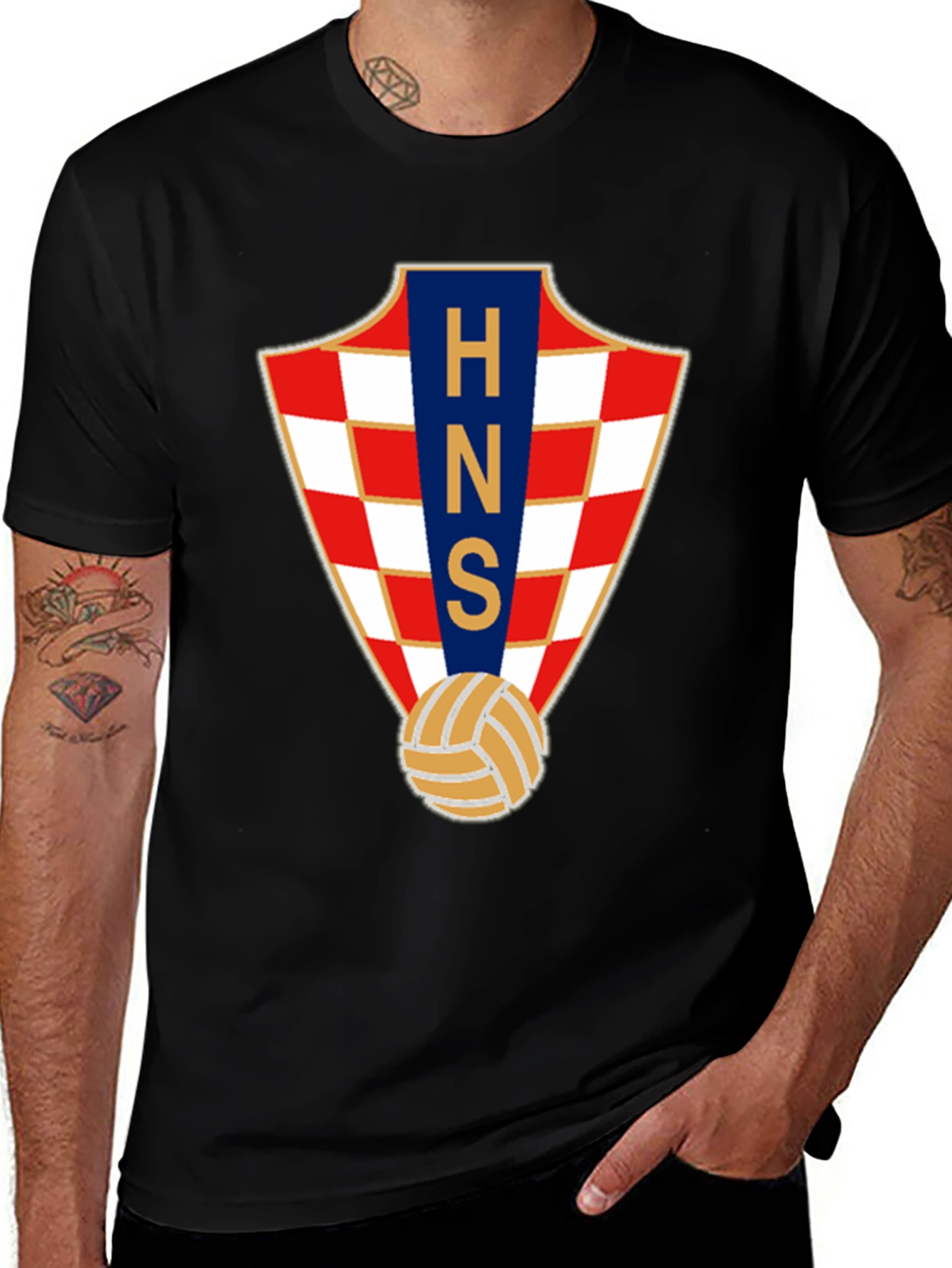 Croatian National Team T-Shirt: Black, Shield Logo