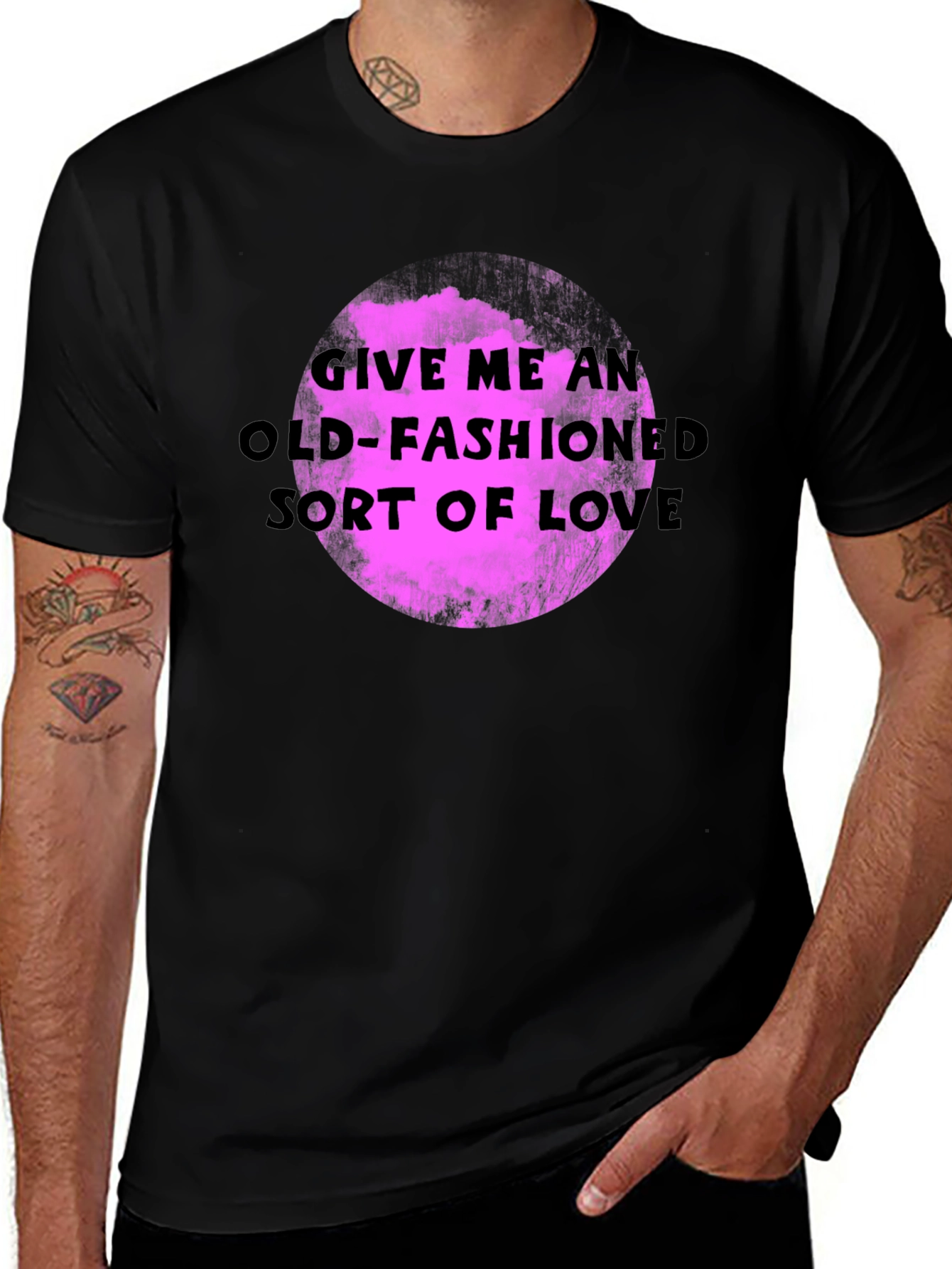 Black Old-Fashioned Love Graphic T-Shirt main image