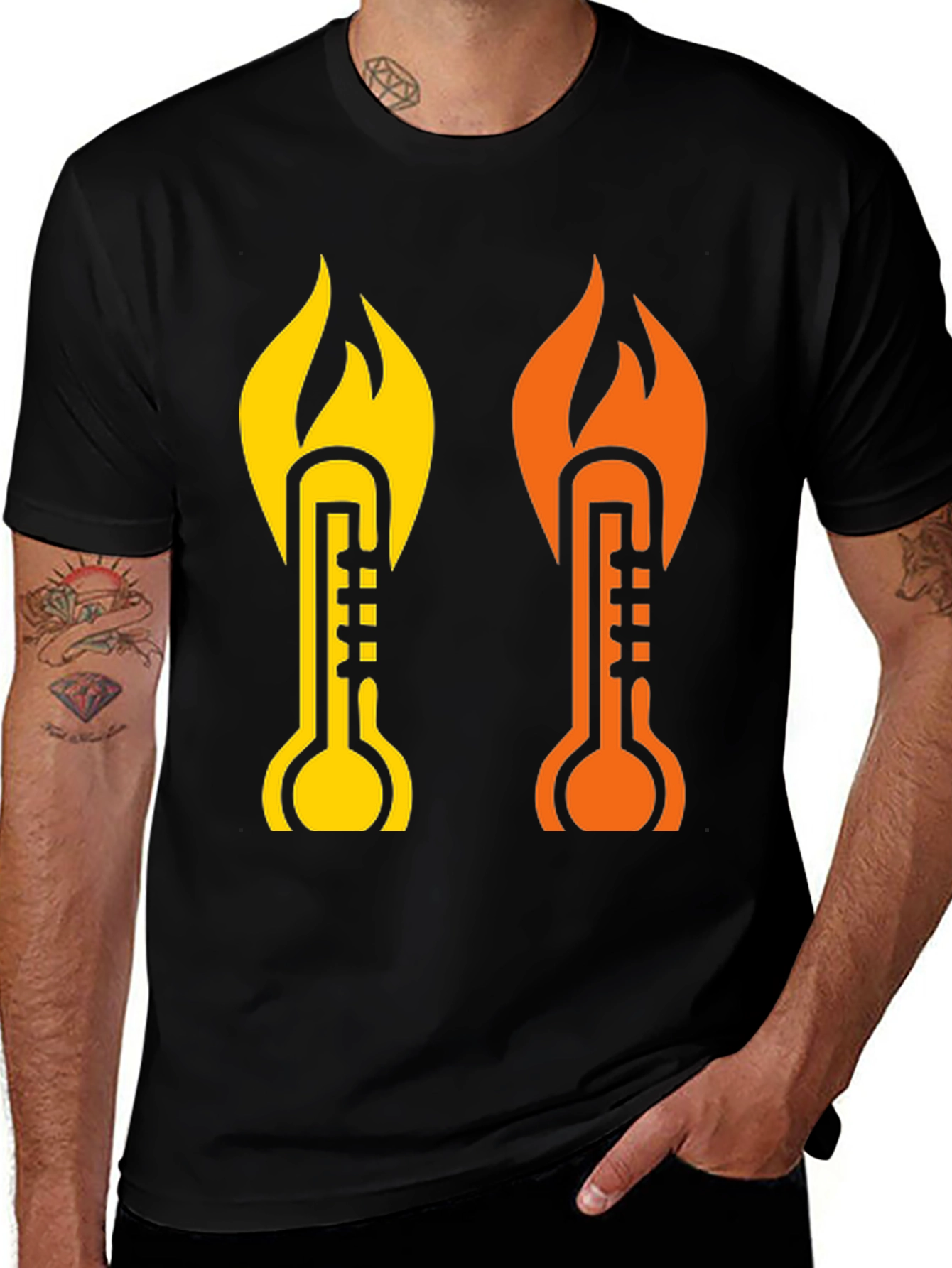Variant 24 of Hot Thermometer Graphic T-Shirt - Black
