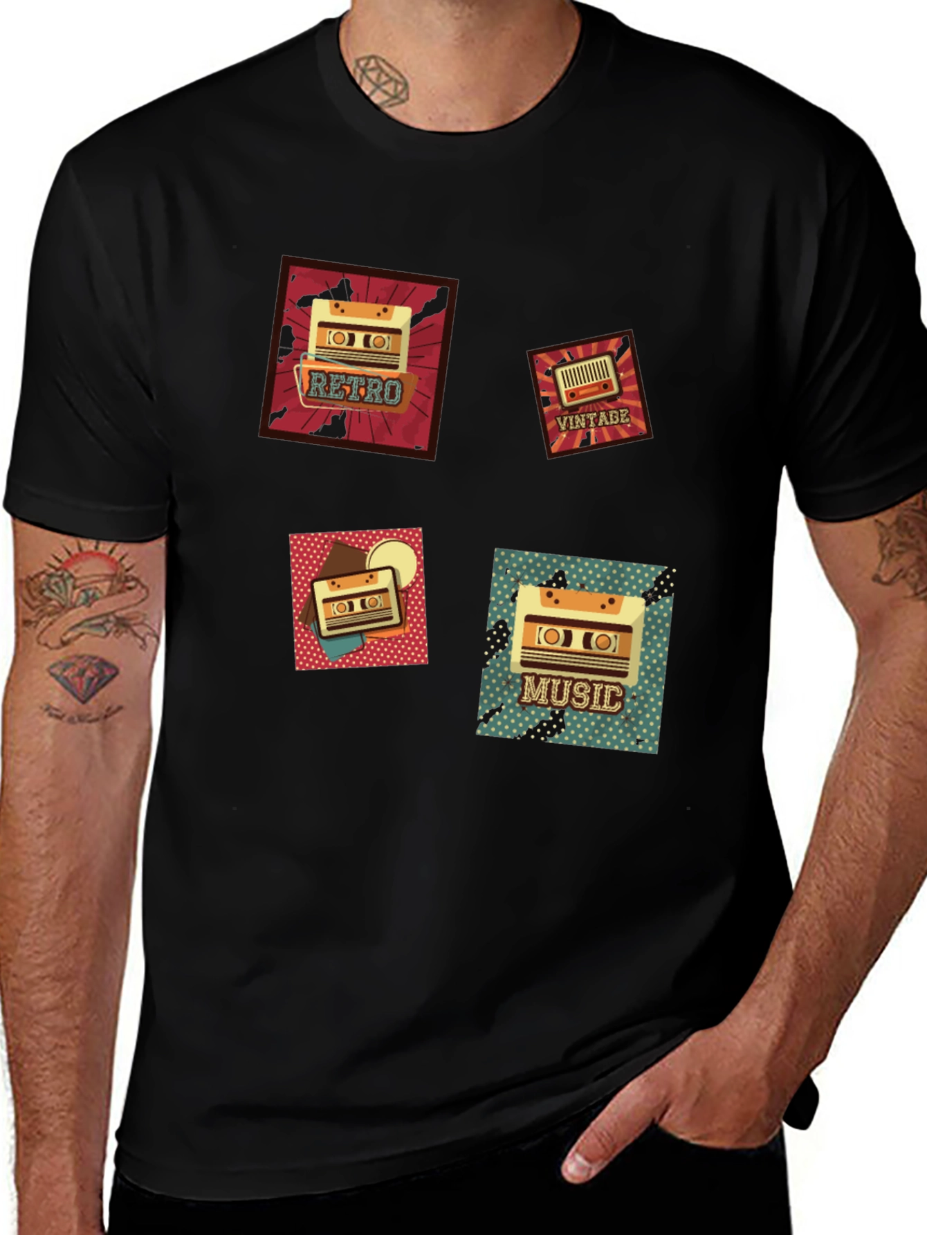 Retro Music Cassette Graphic T-Shirt