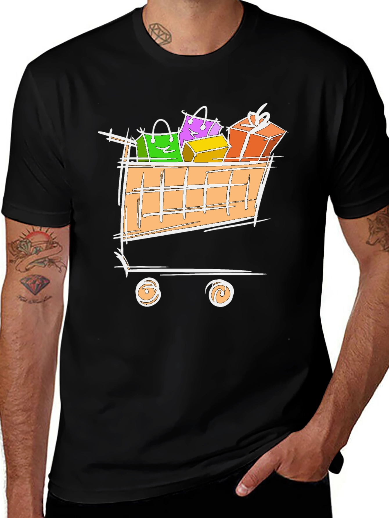 Shopping Cart T-Shirt - Stylish Graphic Tee