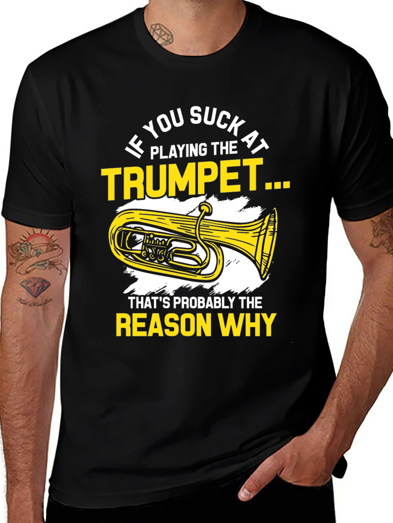Variant 18 of Funny Trumpet T-Shirt - "If You Suck..." Graphic Tee