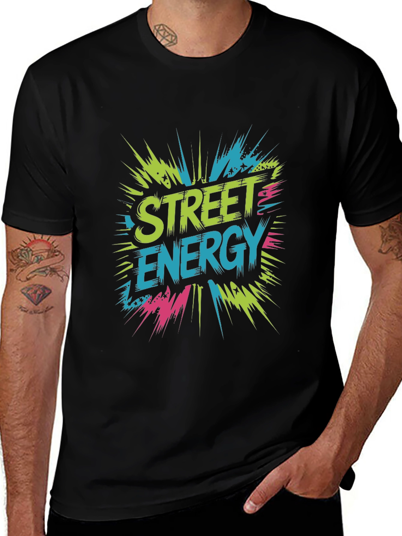 Variant 6 of Street Energy Graphic Tee - Cool Black T-Shirt