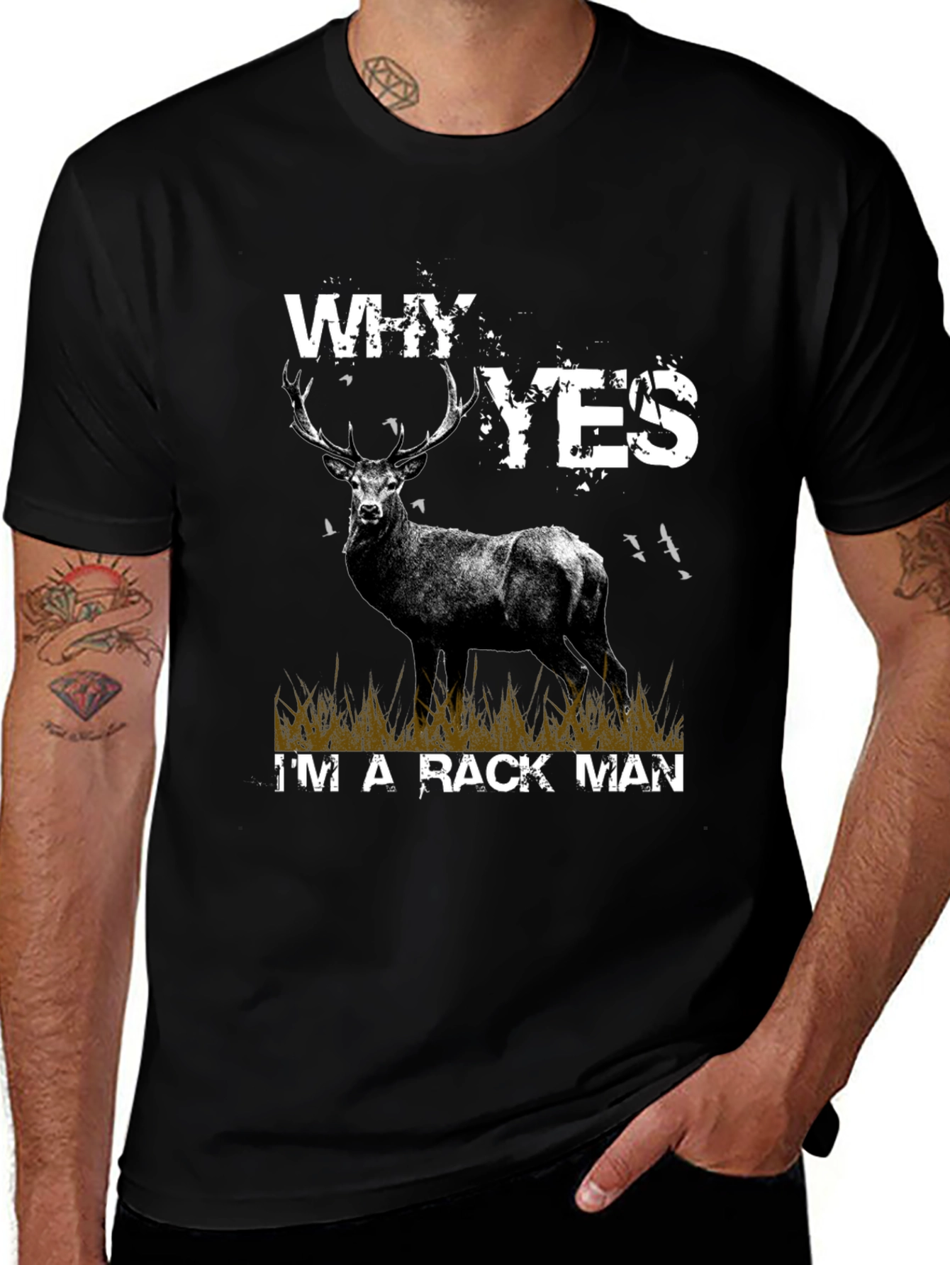 Variant 3 of Rack Man Deer Graphic Tee - Hunting T-Shirt