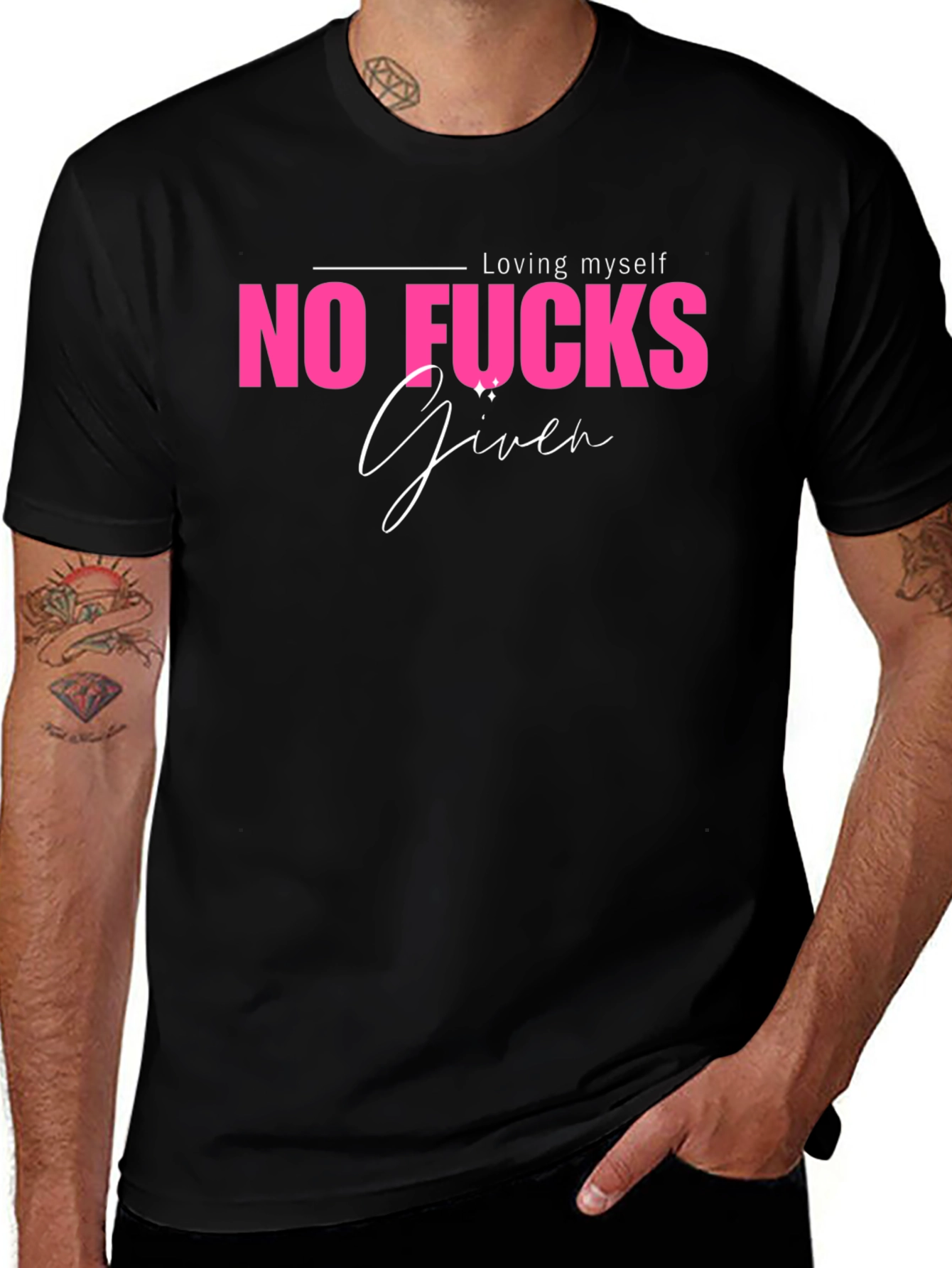 Variant 2 of No Fucks Given Graphic Tee - Black Casual T-Shirt