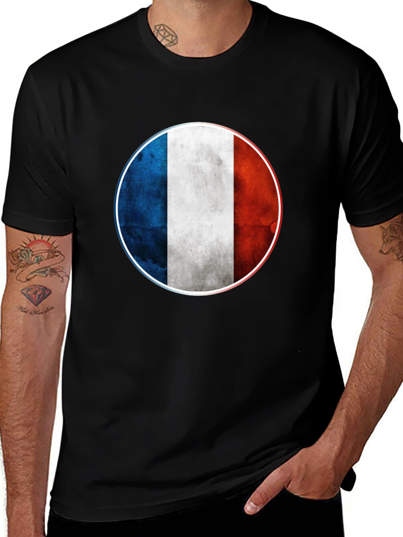 French Flag Graphic Tee - Patriotic Pride