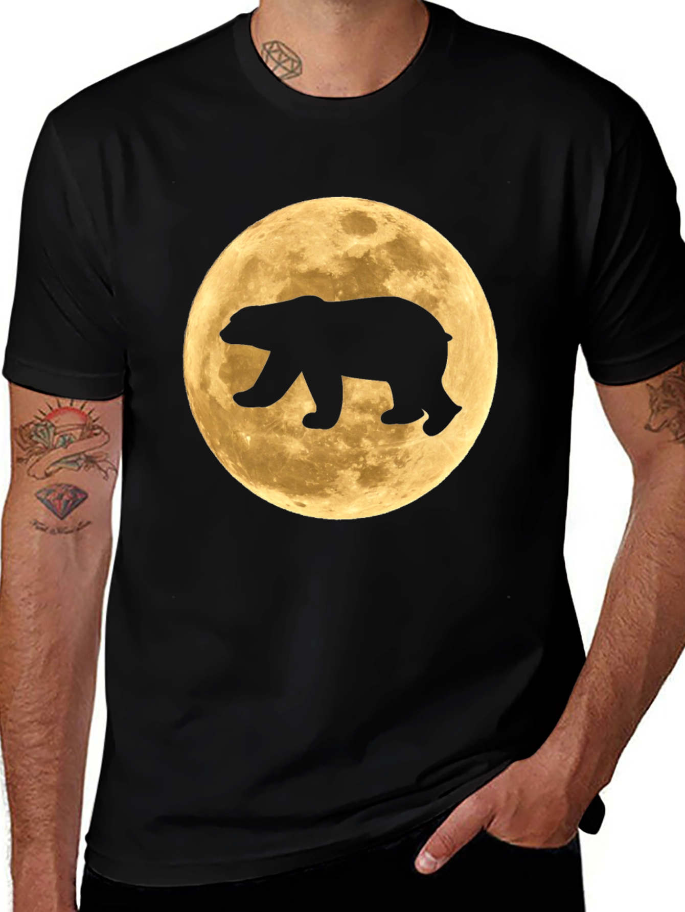Variant 18 of Bear Silhouette Moon Graphic T-Shirt