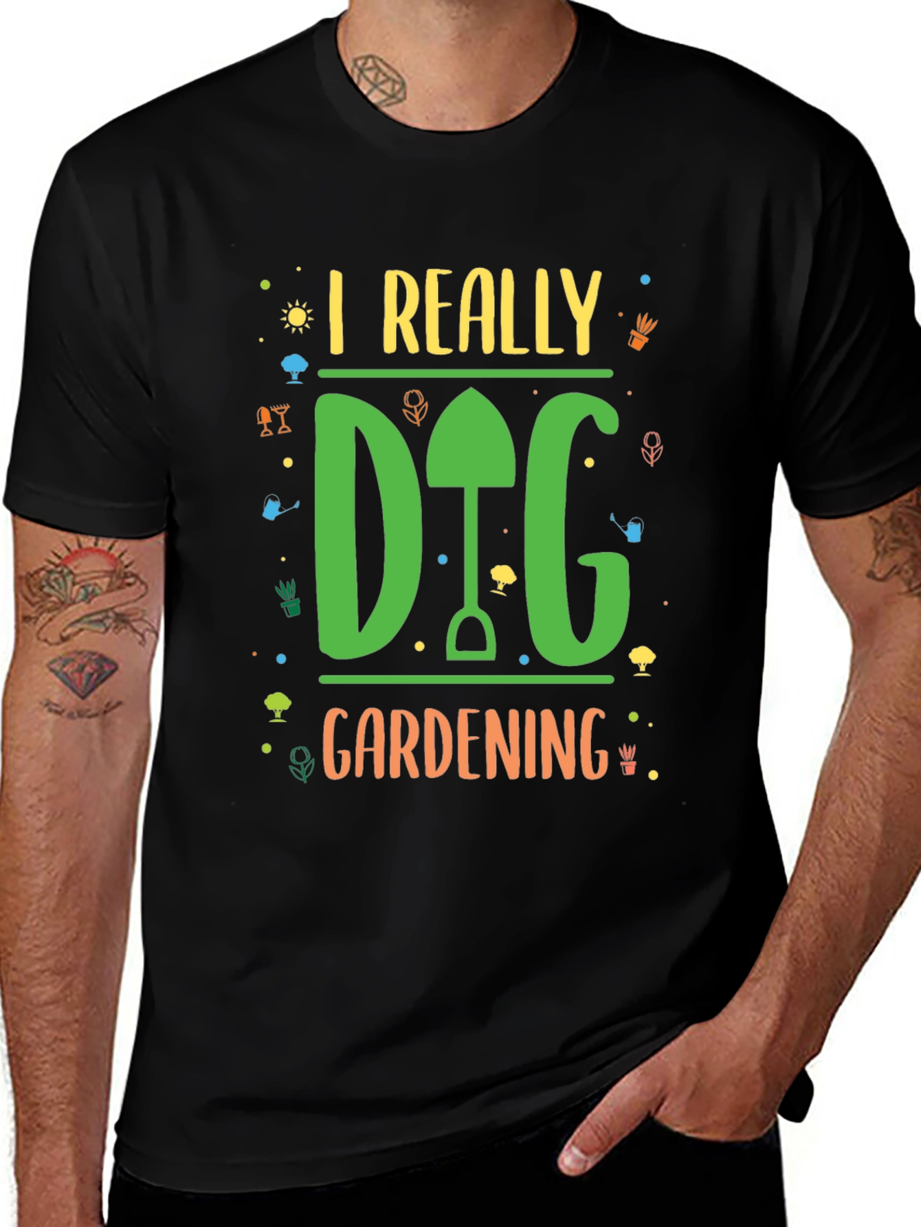 Variant 10 of I Really Dig Gardening Black T-Shirt