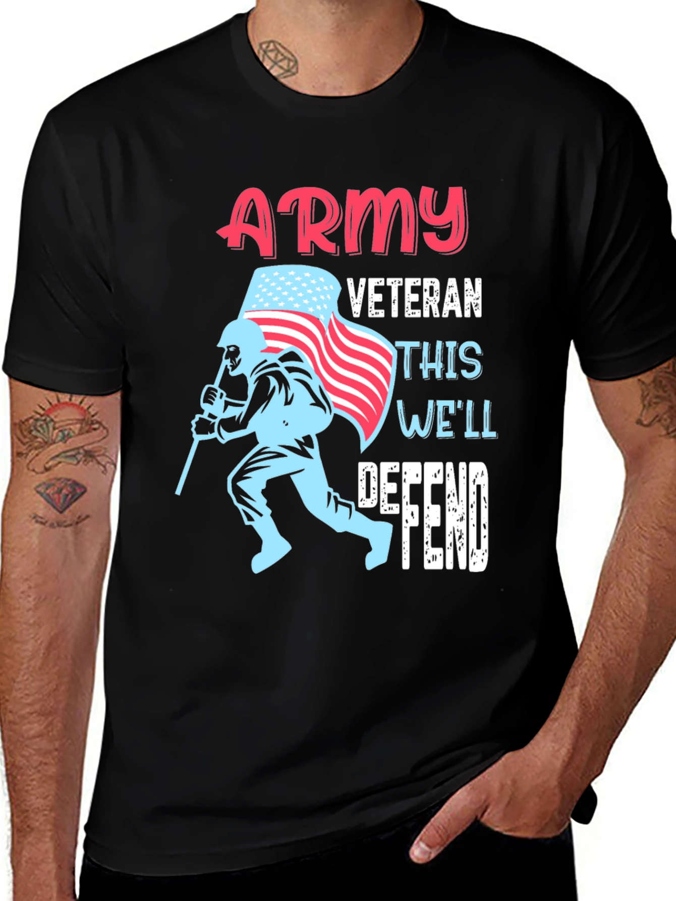 Variant 25 of Army Veteran T-Shirt - Patriotic Design