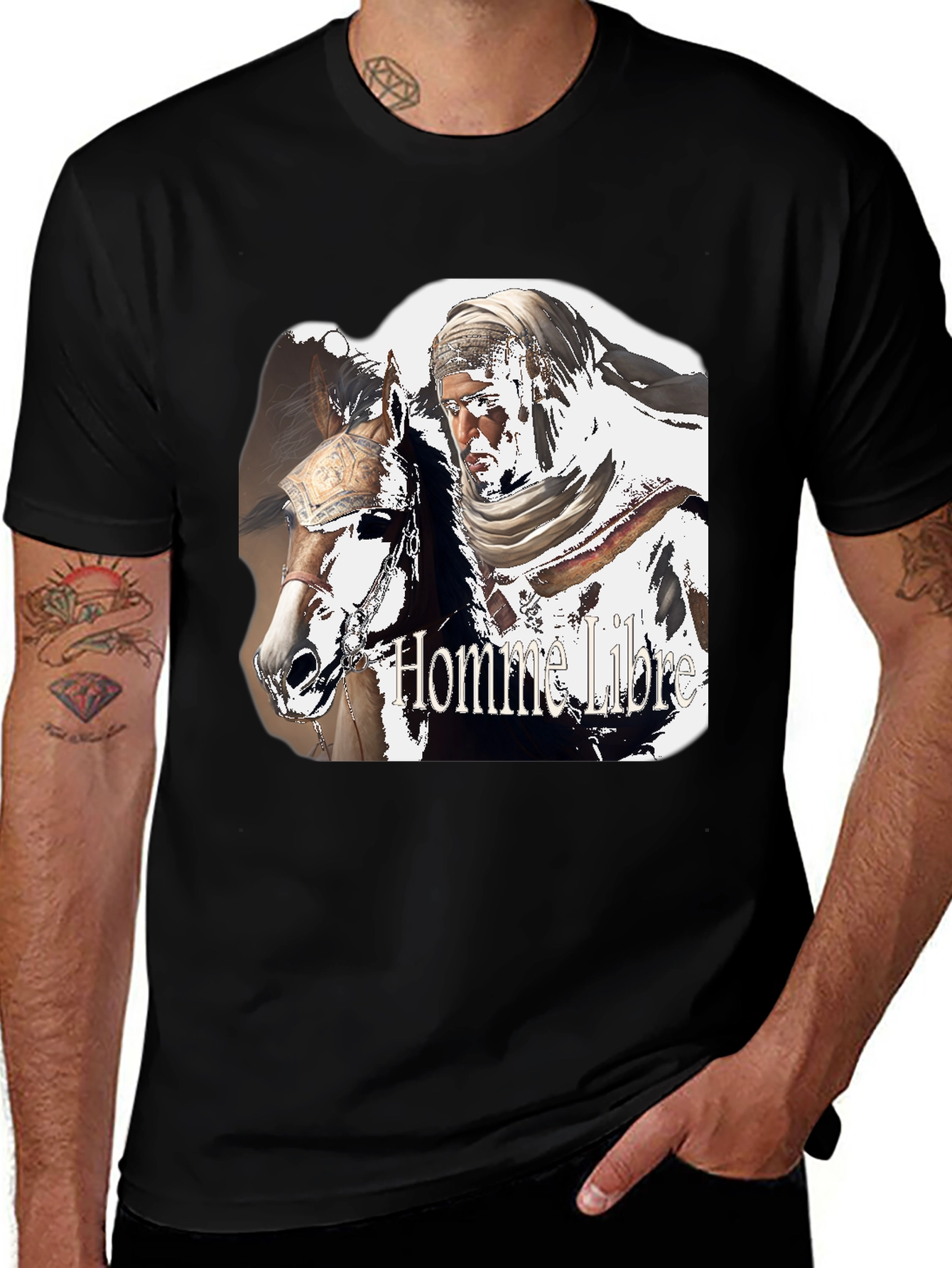 Variant 17 of Homme Libre Graphic Black T-Shirt