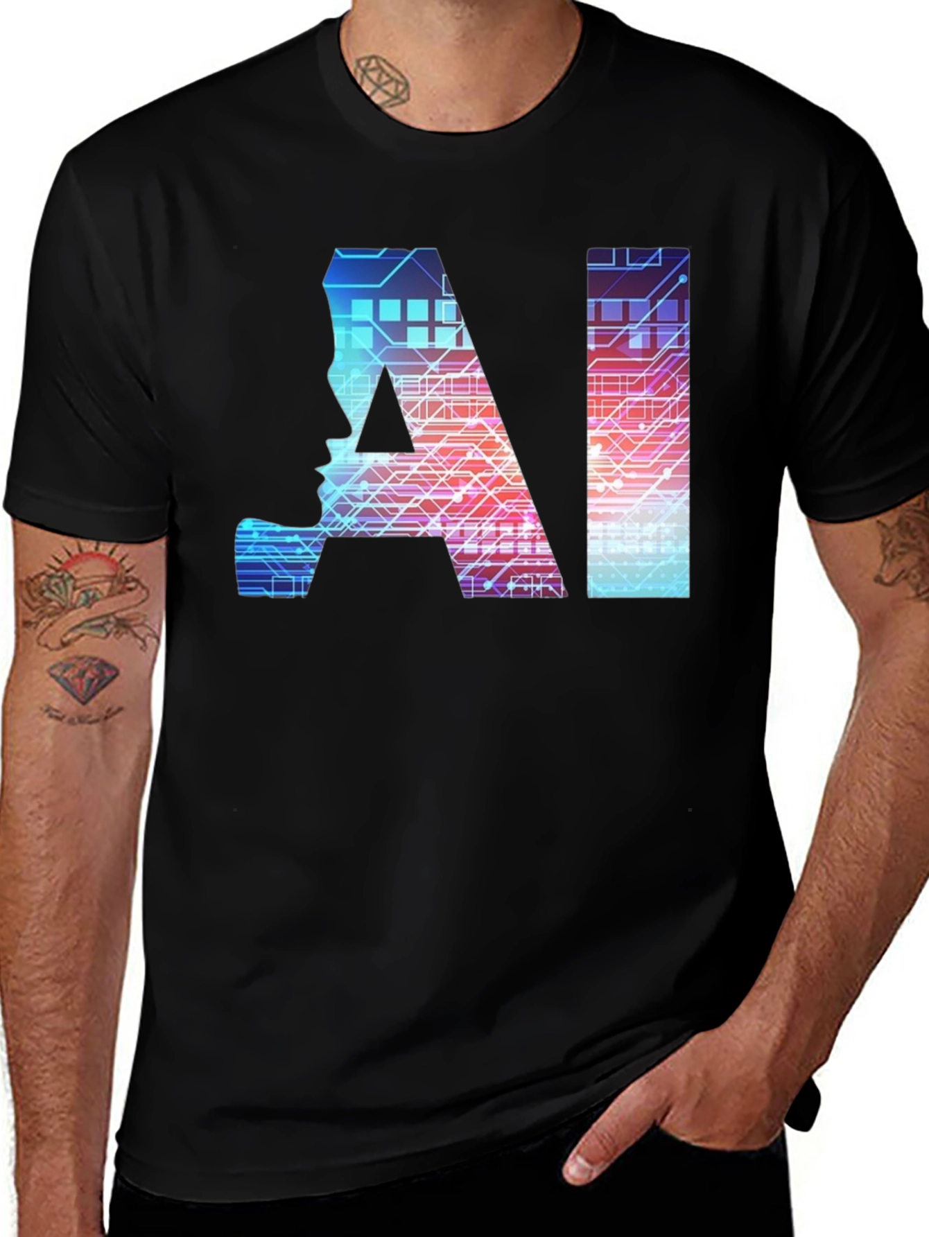 AI Mind T-Shirt - Circuit Board Design