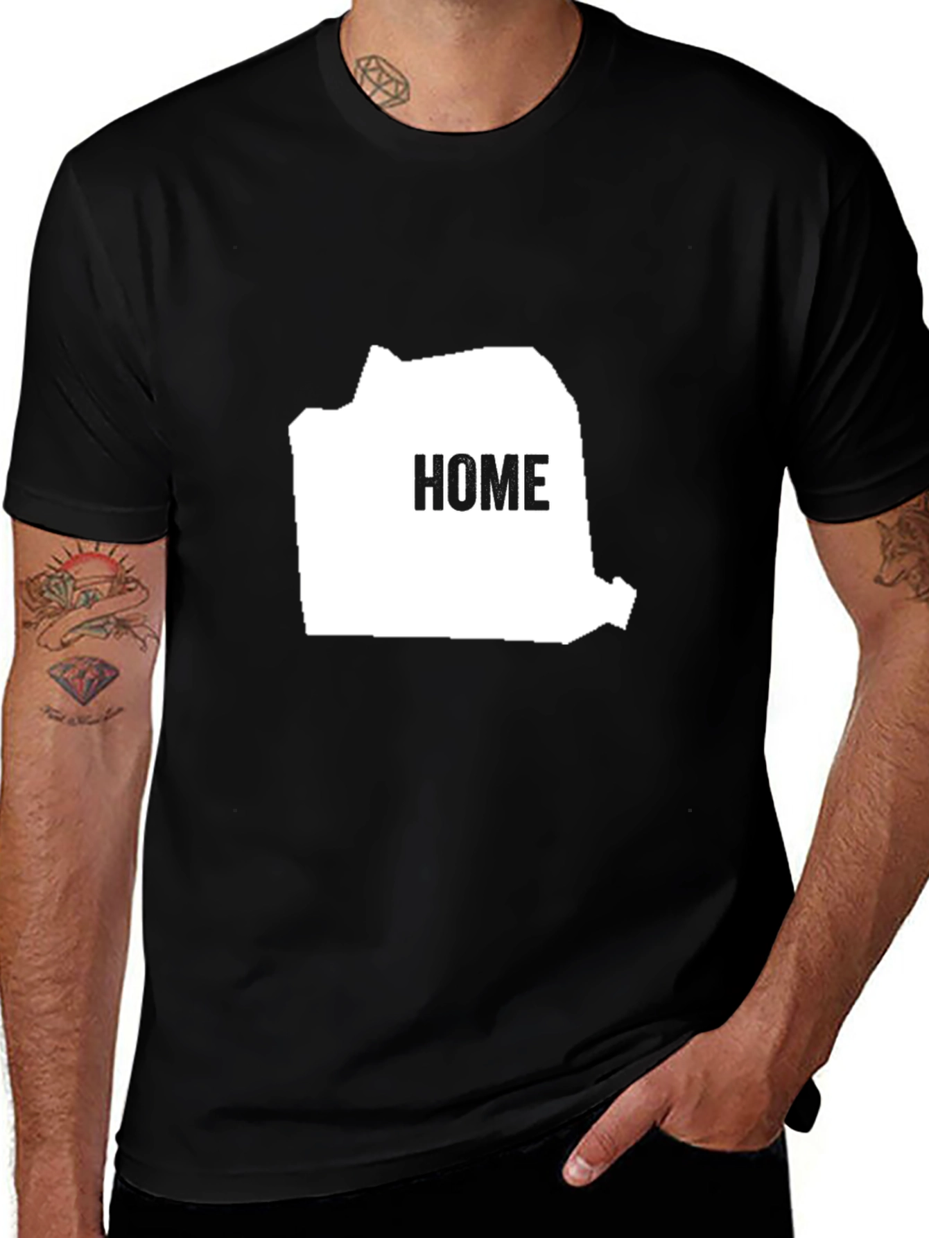Romania Home Graphic Tee - Black Cotton T-Shirt