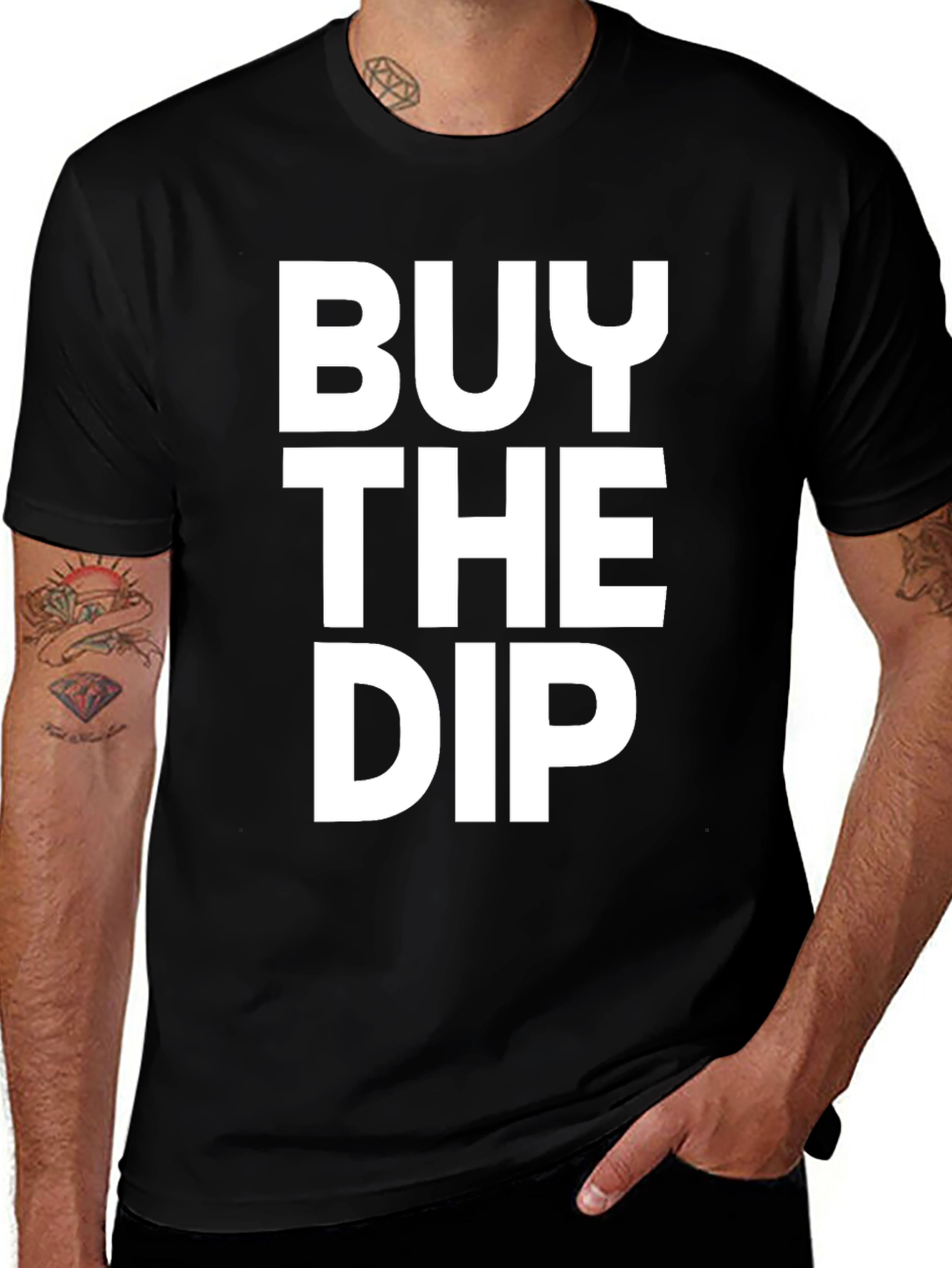 Variant 23 of Buy The Dip Black T-Shirt - Investor Apparel