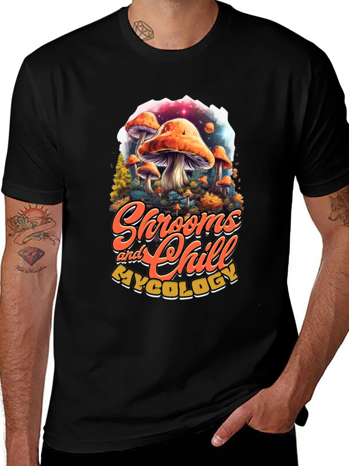 Variant 17 of Shrooms and Chill T-Shirt - Funky Mushroom Design