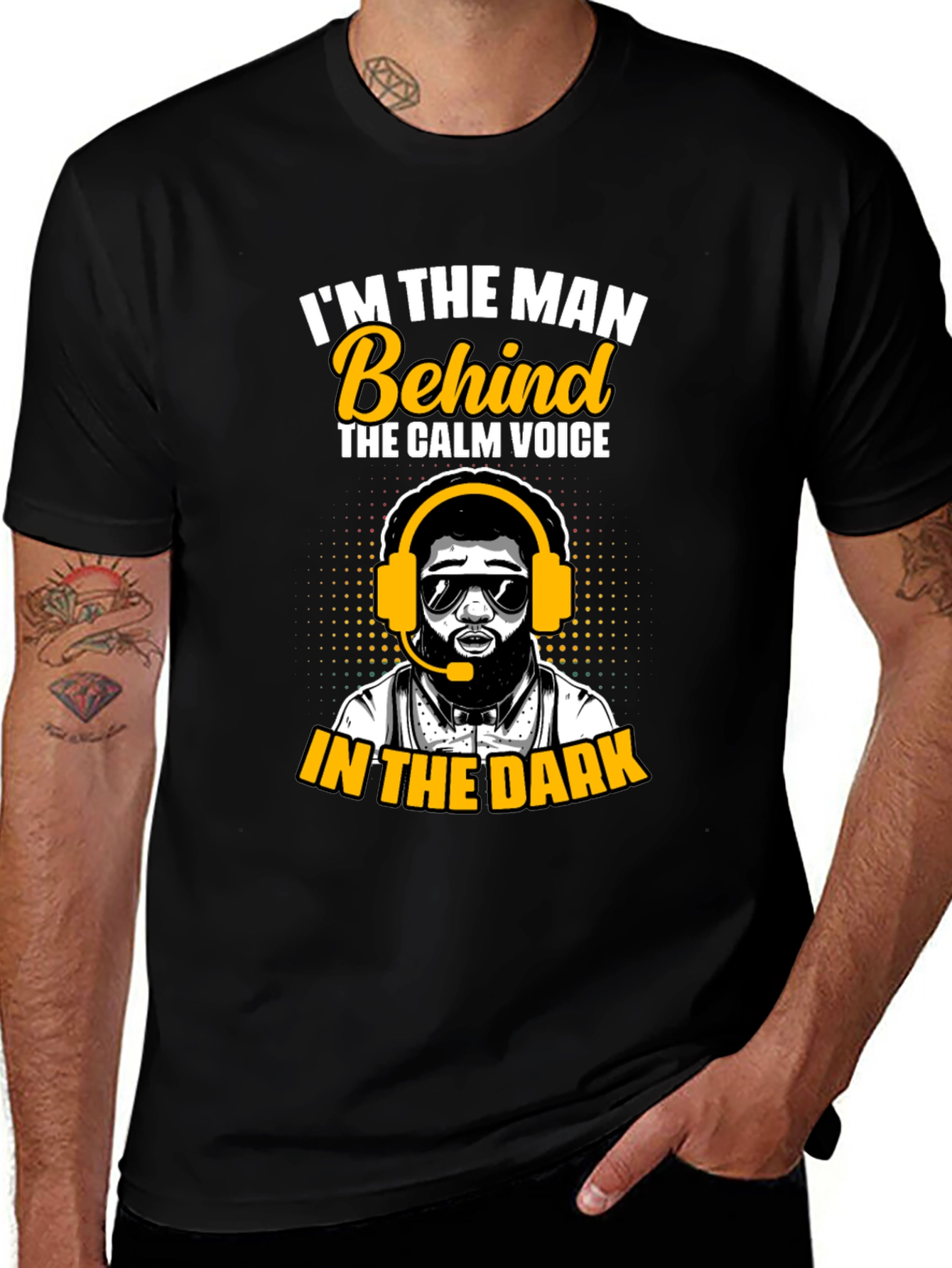 I'm the Man Behind the Calm Voice T-Shirt