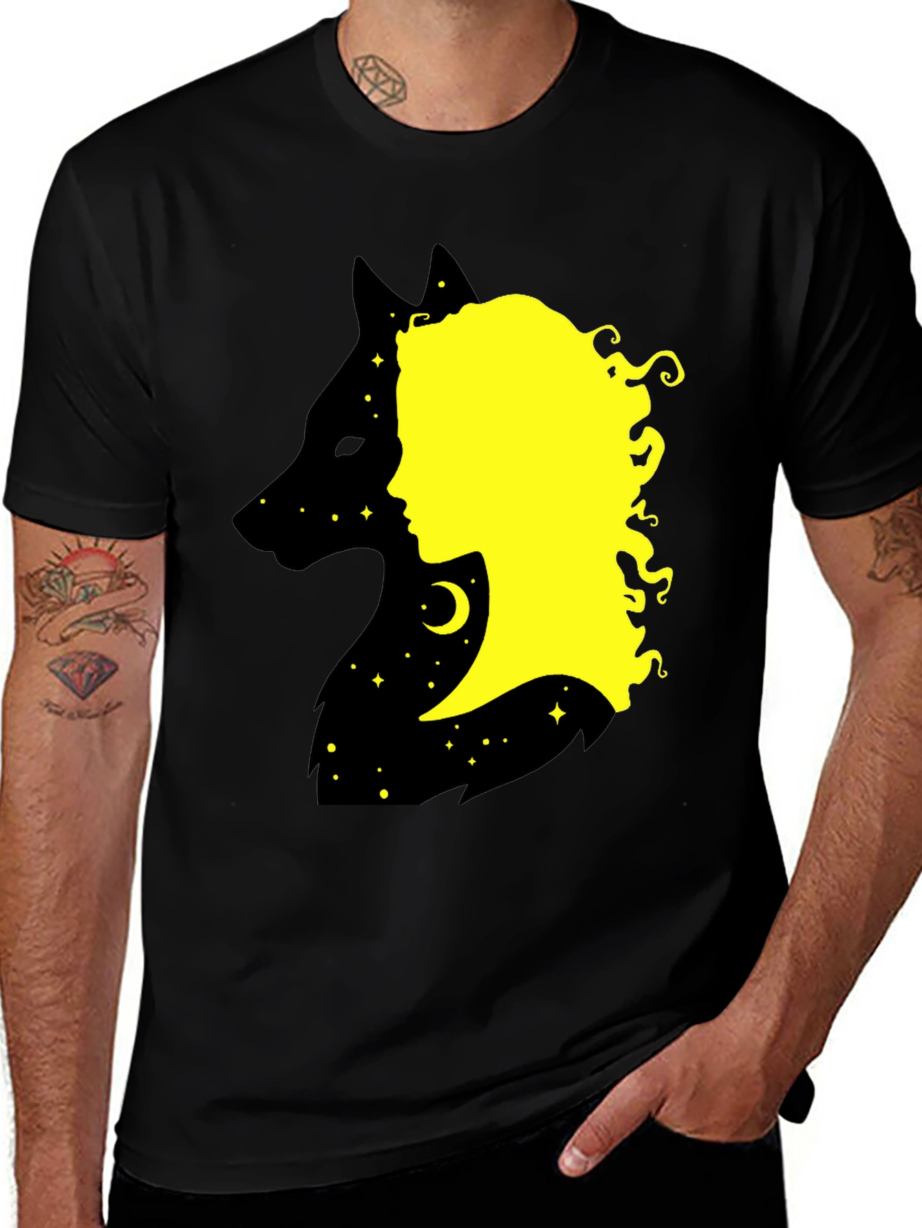 Variant 22 of Wolf Girl Graphic T-Shirt - Black