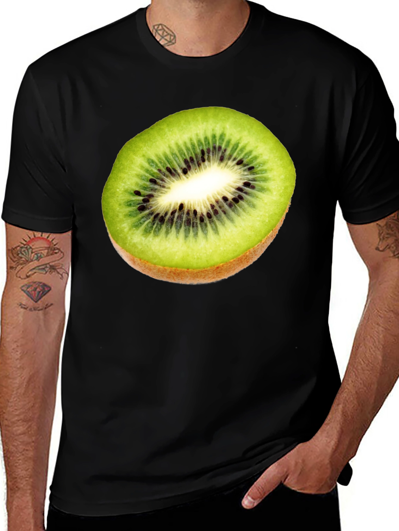 Variant 19 of Kiwi Slice Graphic Tee - Fresh Fruit Shirt