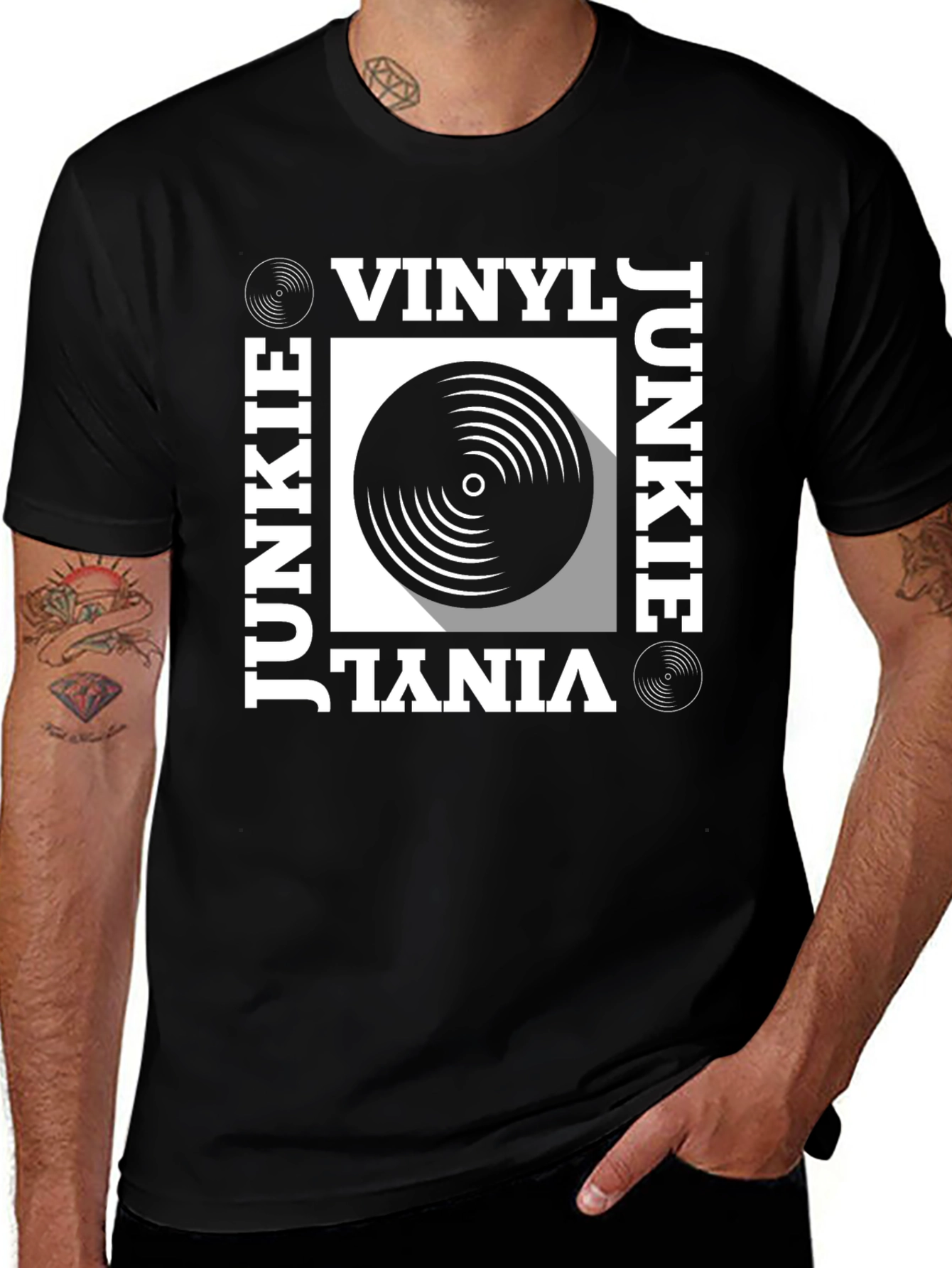 Variant 16 of Vinyl Junkie T-Shirt - Black Music Lover Tee