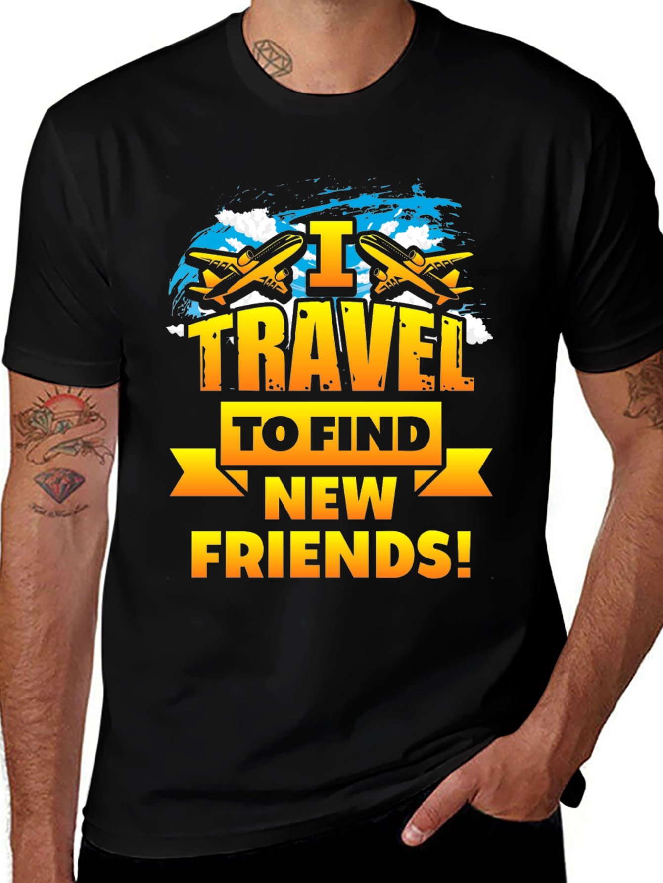 Variant 6 of I Travel to Find New Friends T-Shirt