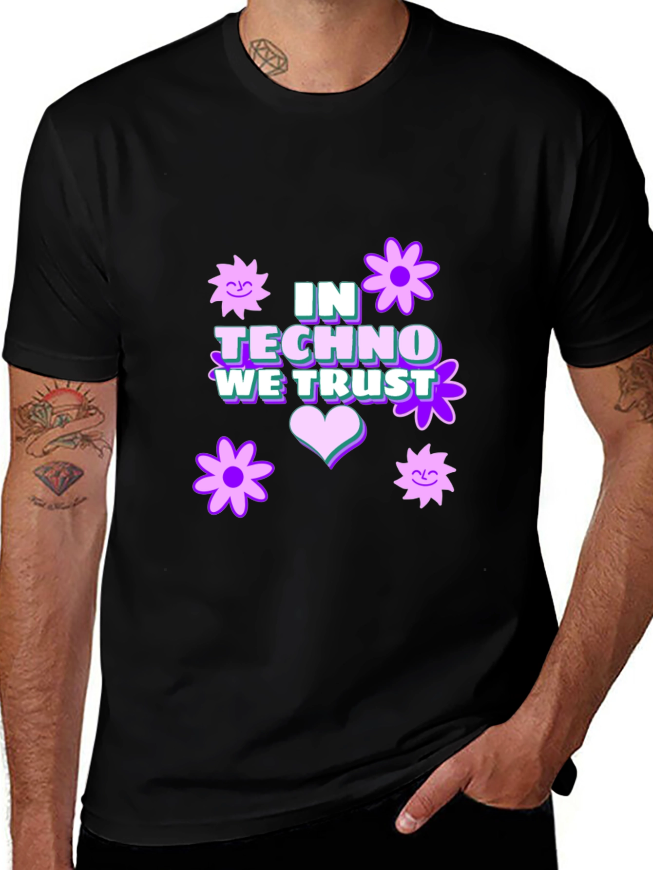 Variant 18 of In Techno We Trust Black Graphic Tee