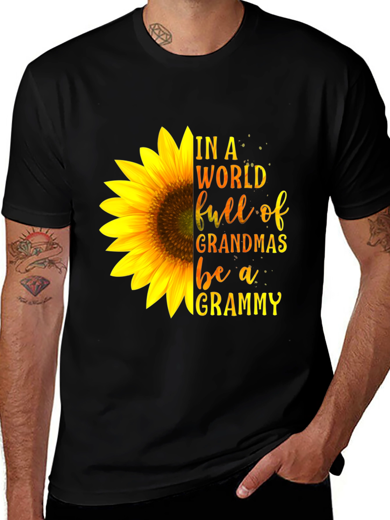 Variant 29 of Sunflower Grammy T-Shirt - In a World Full of Grandmas