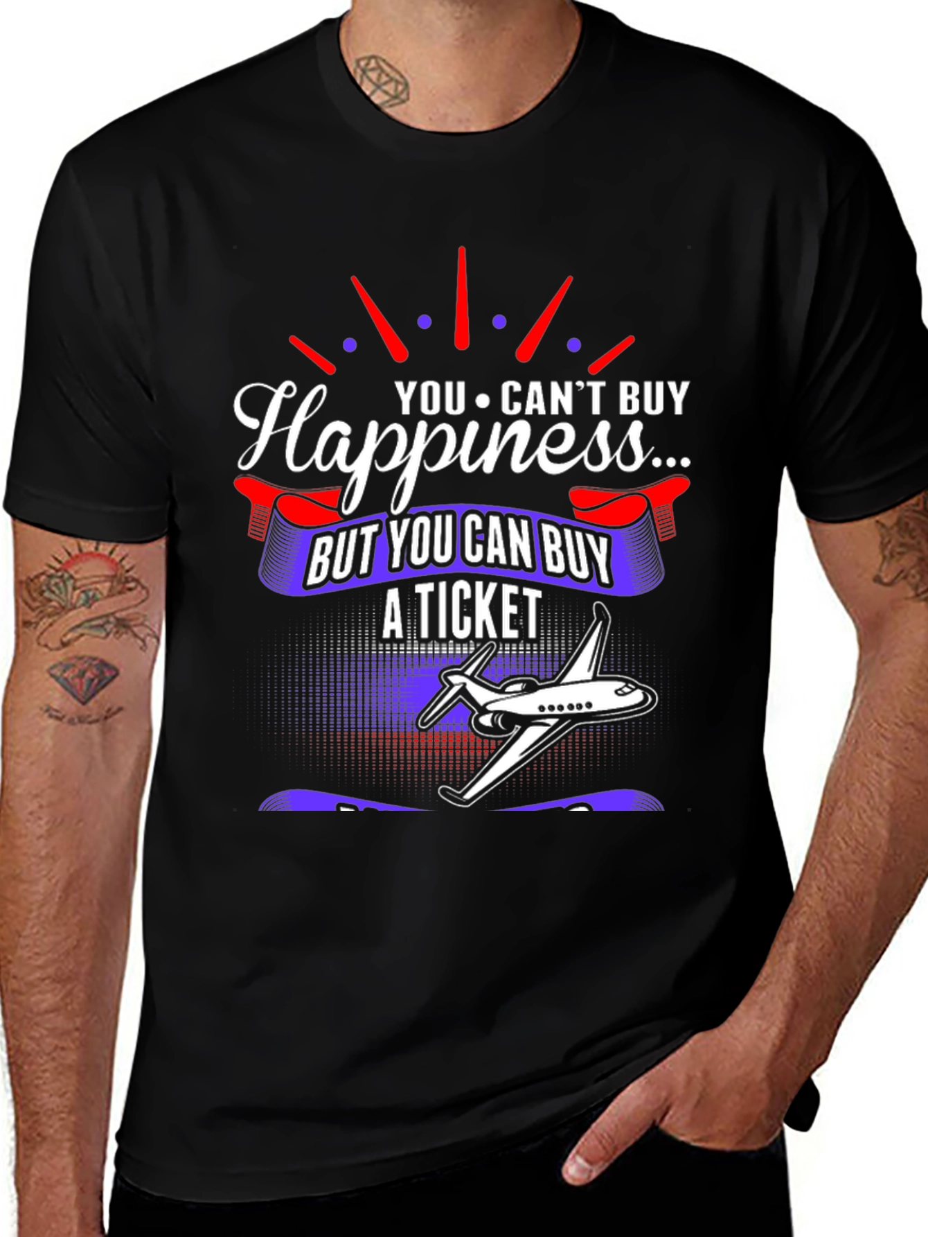 Variant 29 of Happiness Ticket Airplane T-Shirt