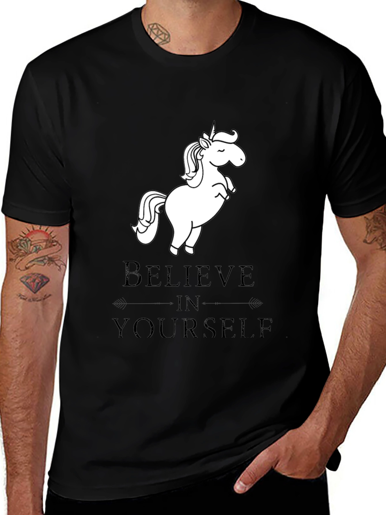 Variant 2 of Believe In Yourself Unisex Black T-Shirt
