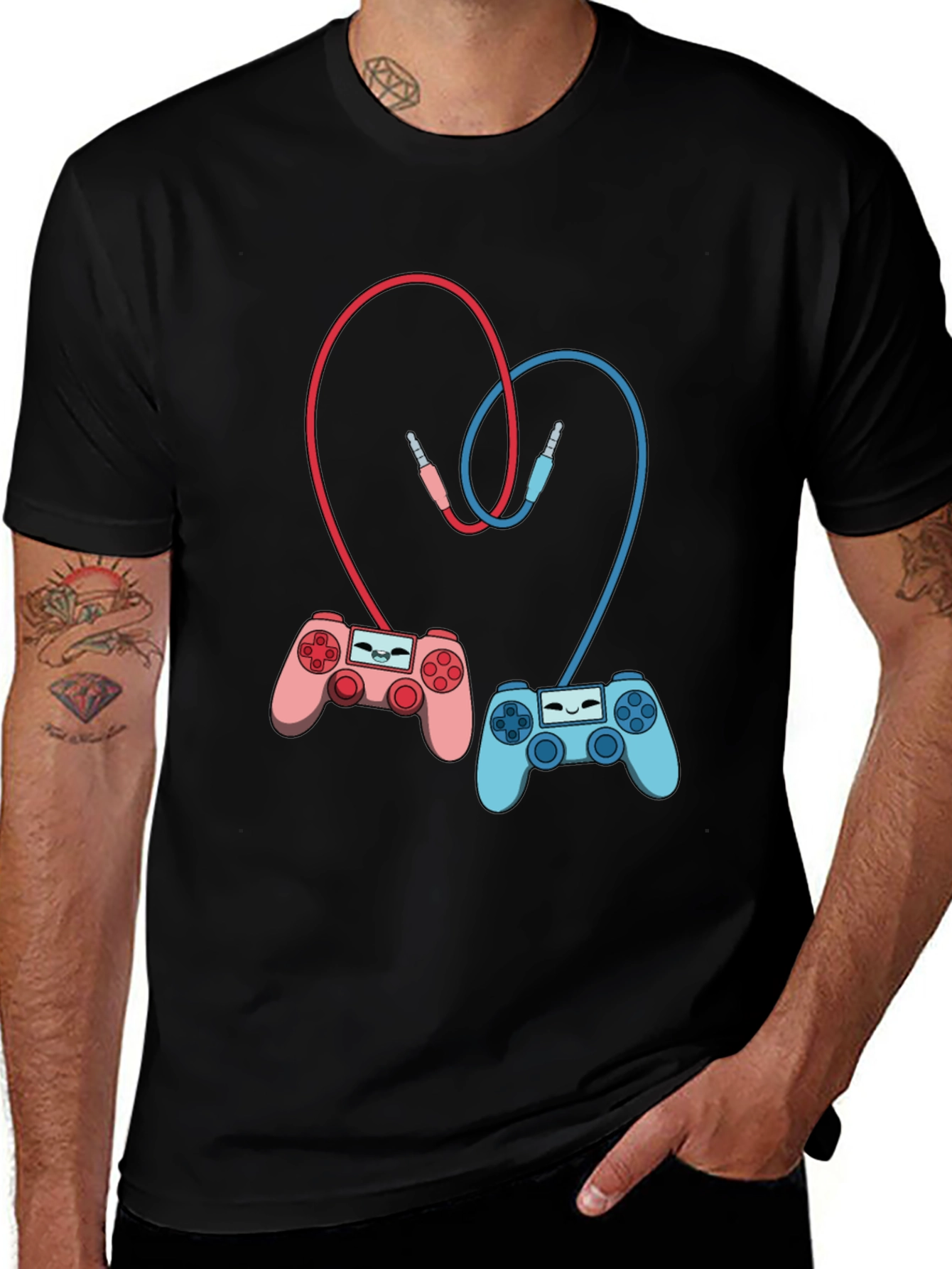 Variant 18 of Gaming Controller Love Heart Graphic T-Shirt