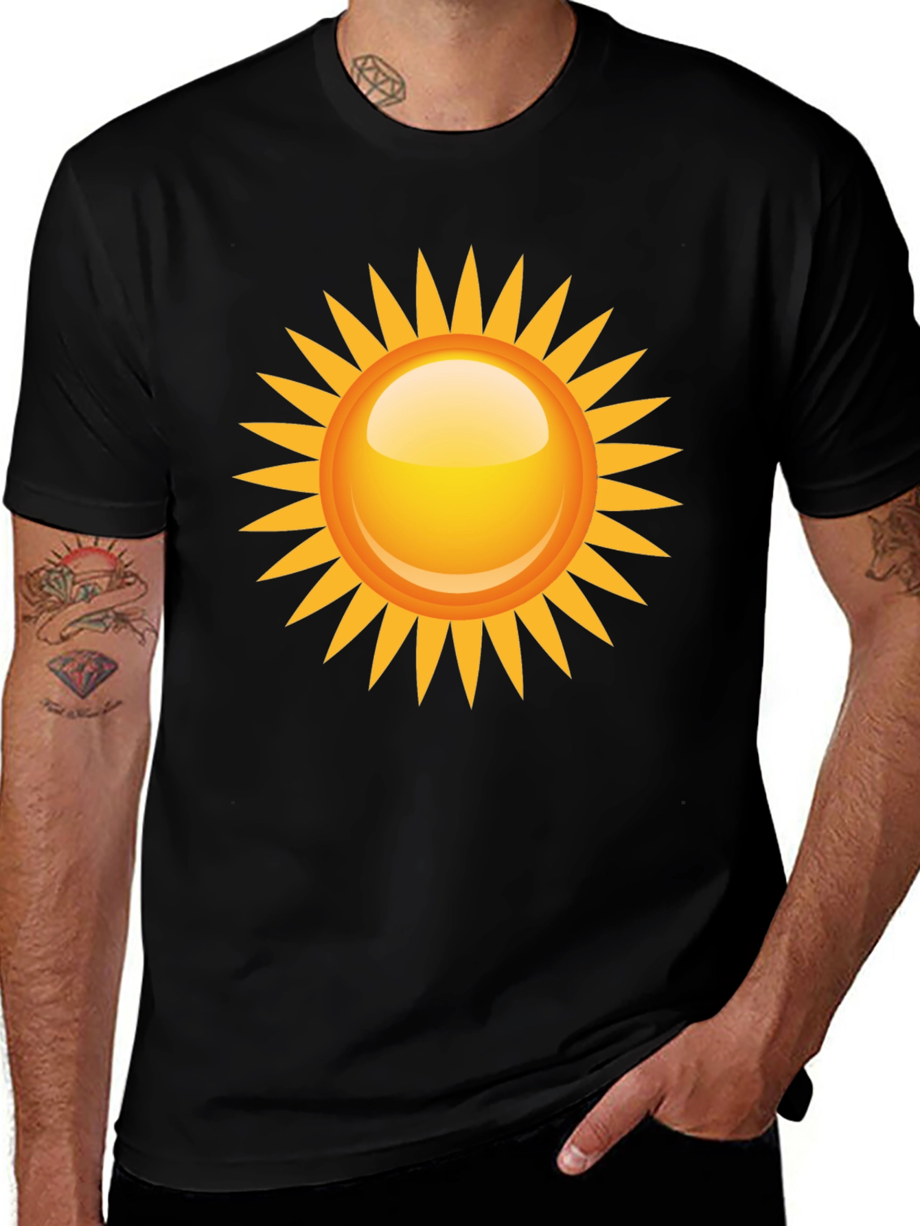 Variant 3 of Sunny Graphic Tee - Black Cotton Blend