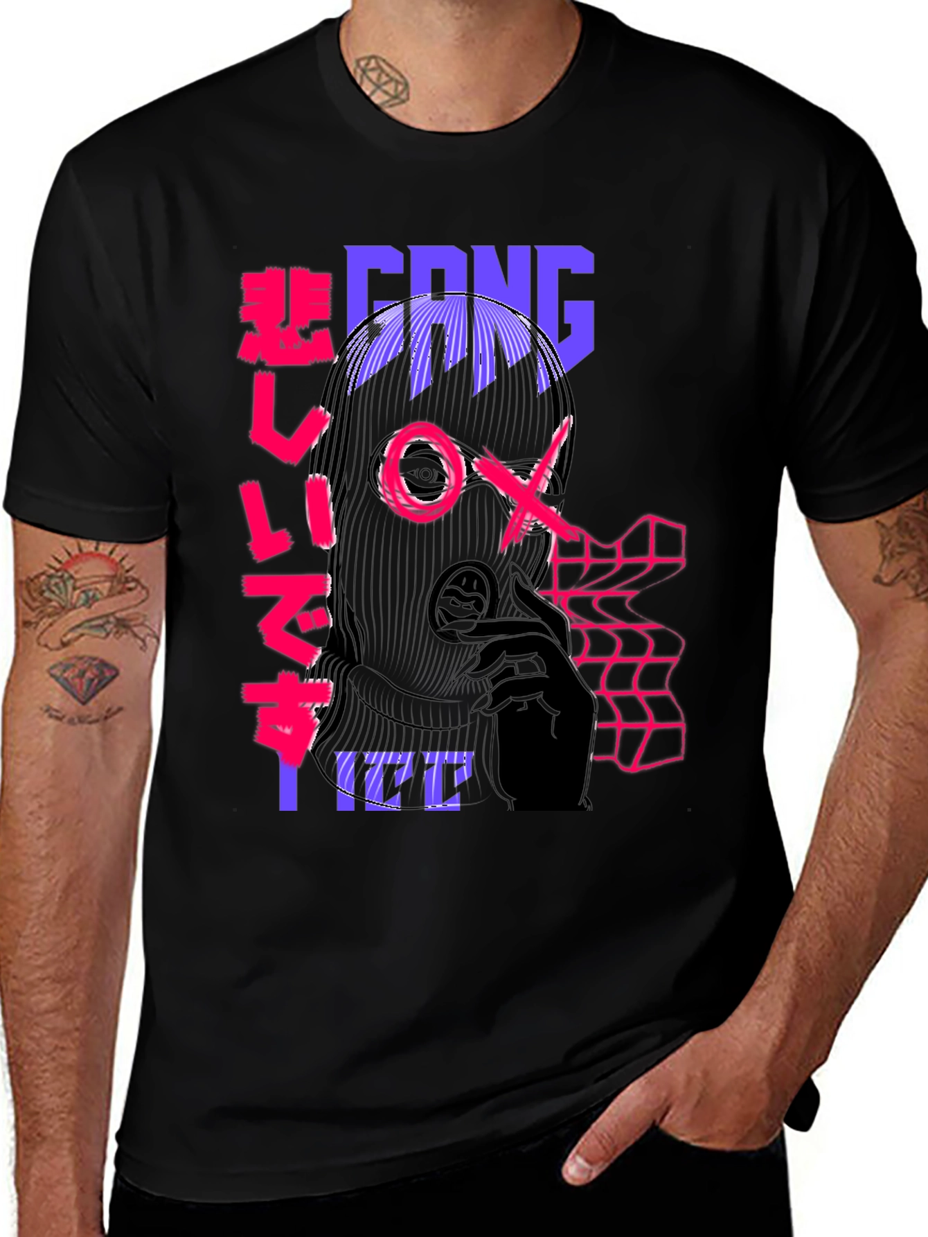 Variant 23 of Gang Tee: Cyberpunk Style Graphic T-Shirt