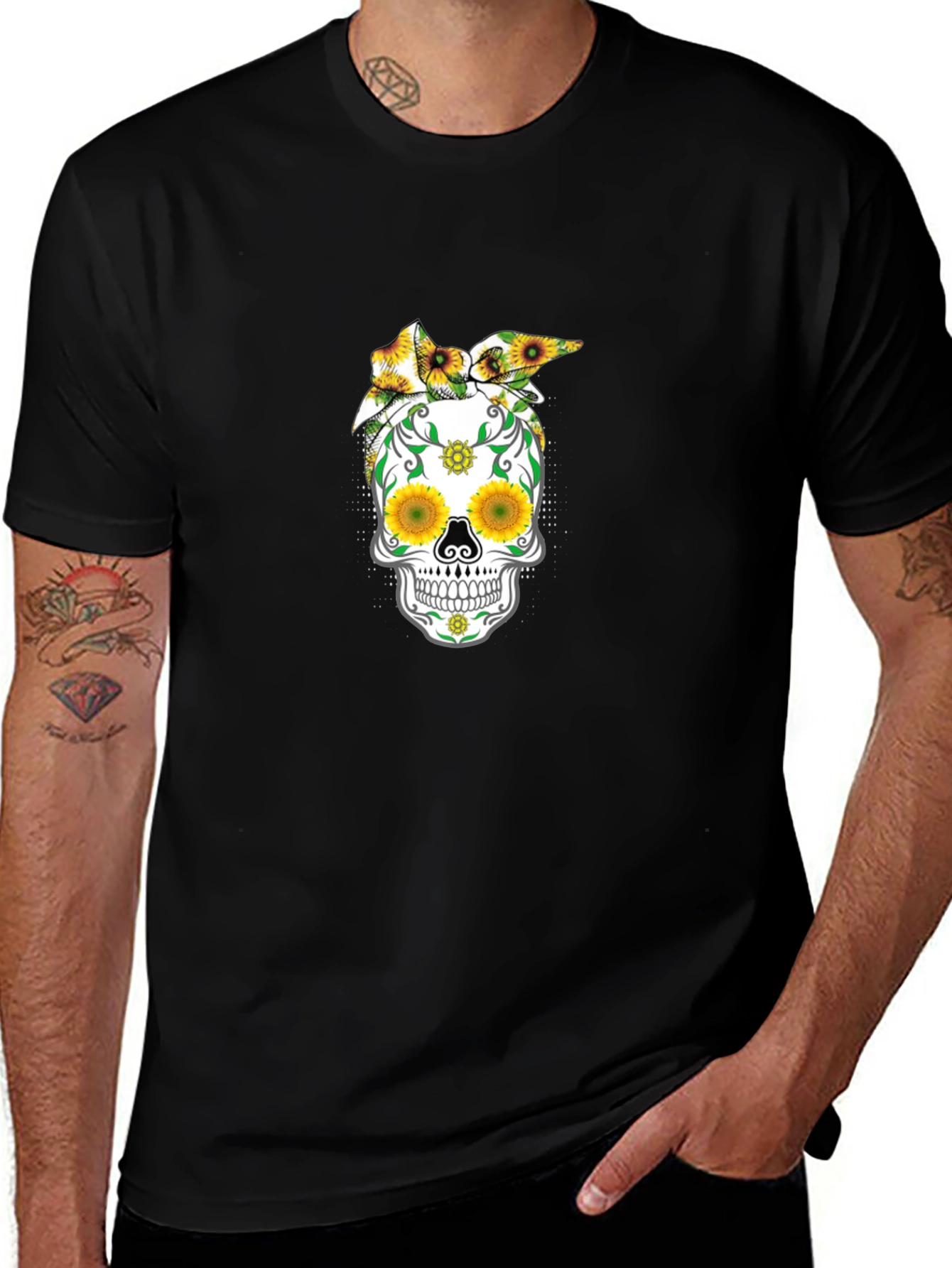 Variant 15 of Sunflower Skull Graphic T-Shirt
