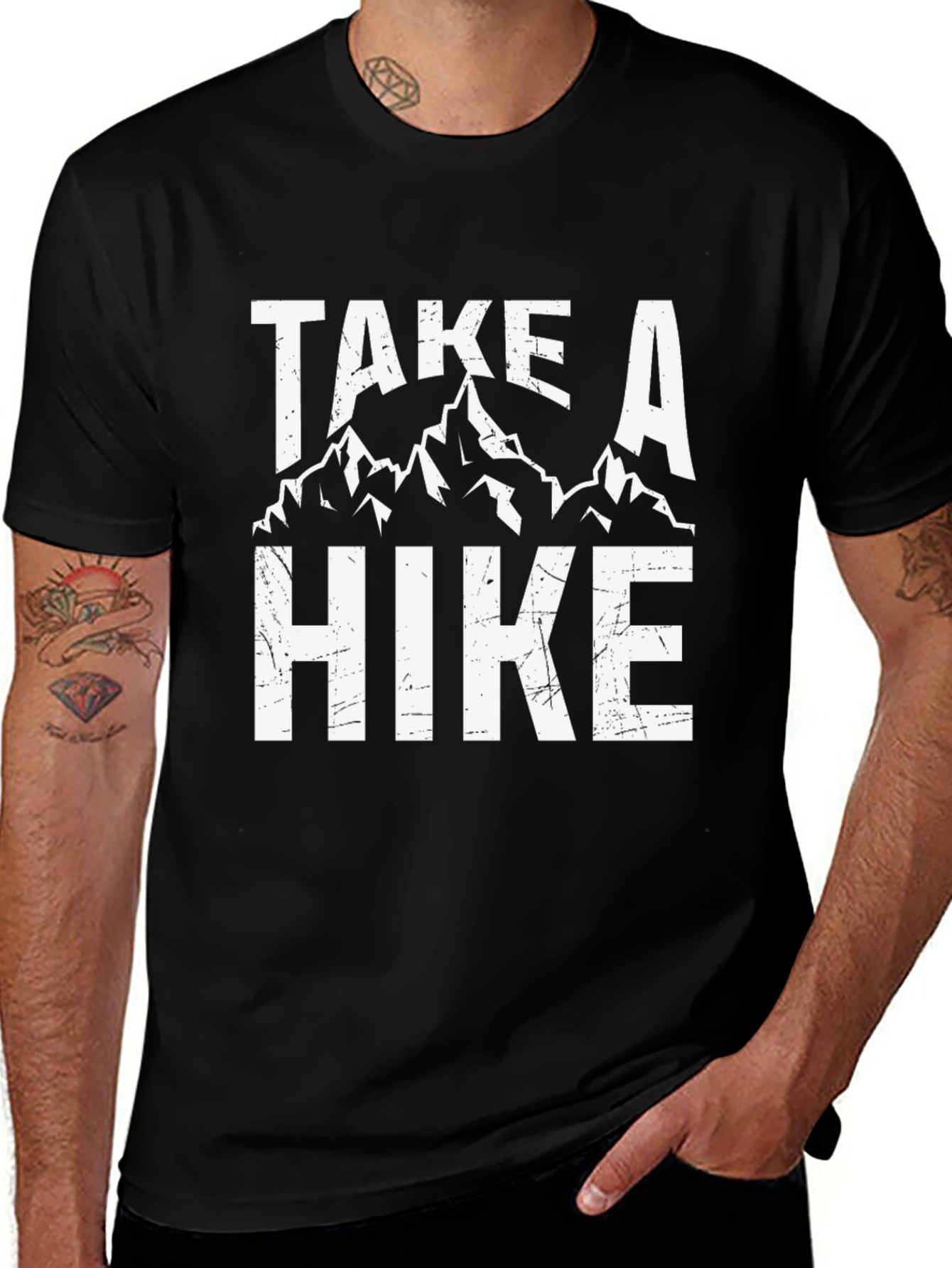 Variant 4 of Take A Hike Graphic Tee - Black Cotton Blend