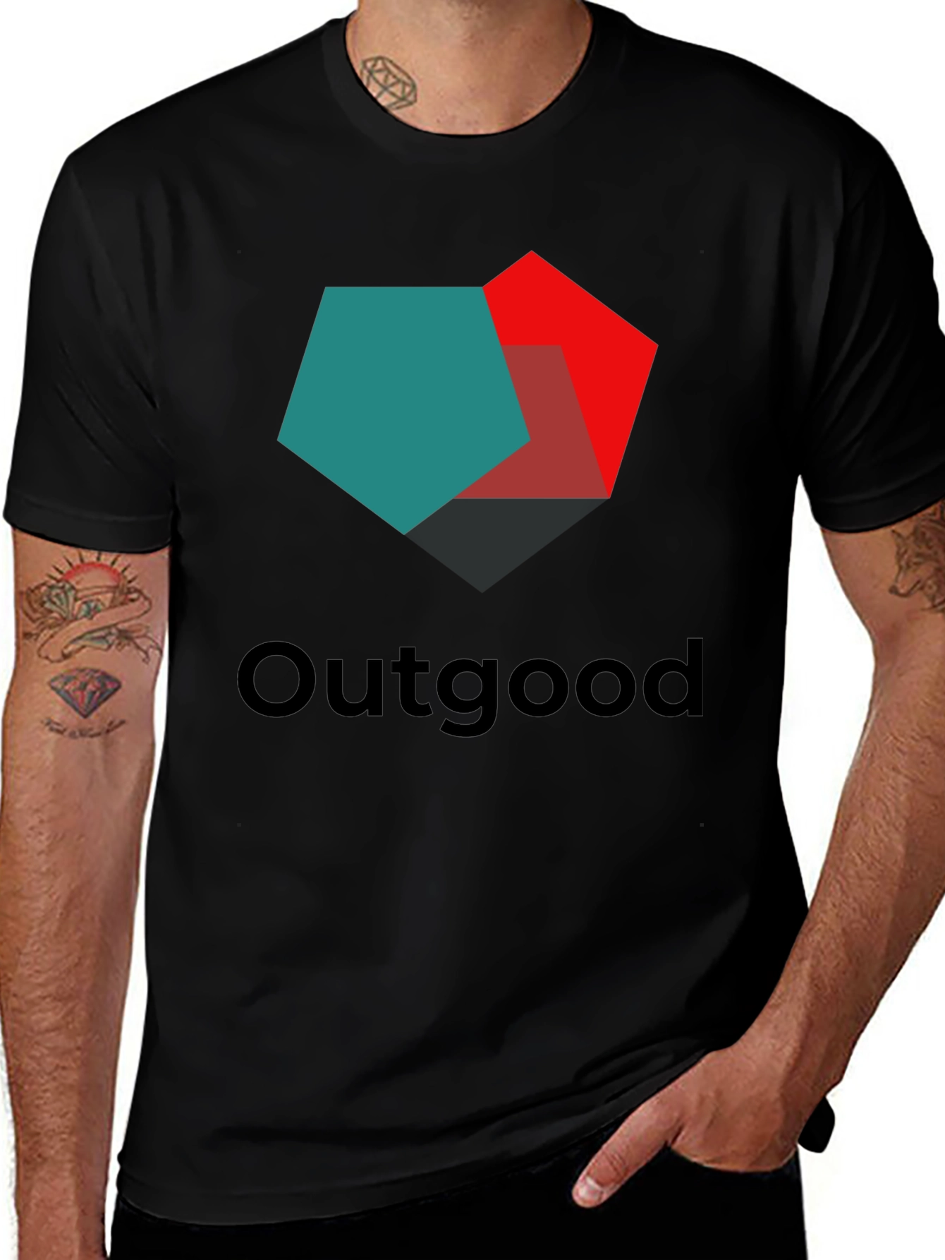 Variant 20 of Modern Geometric Graphic Tee - Black Outgood Shirt