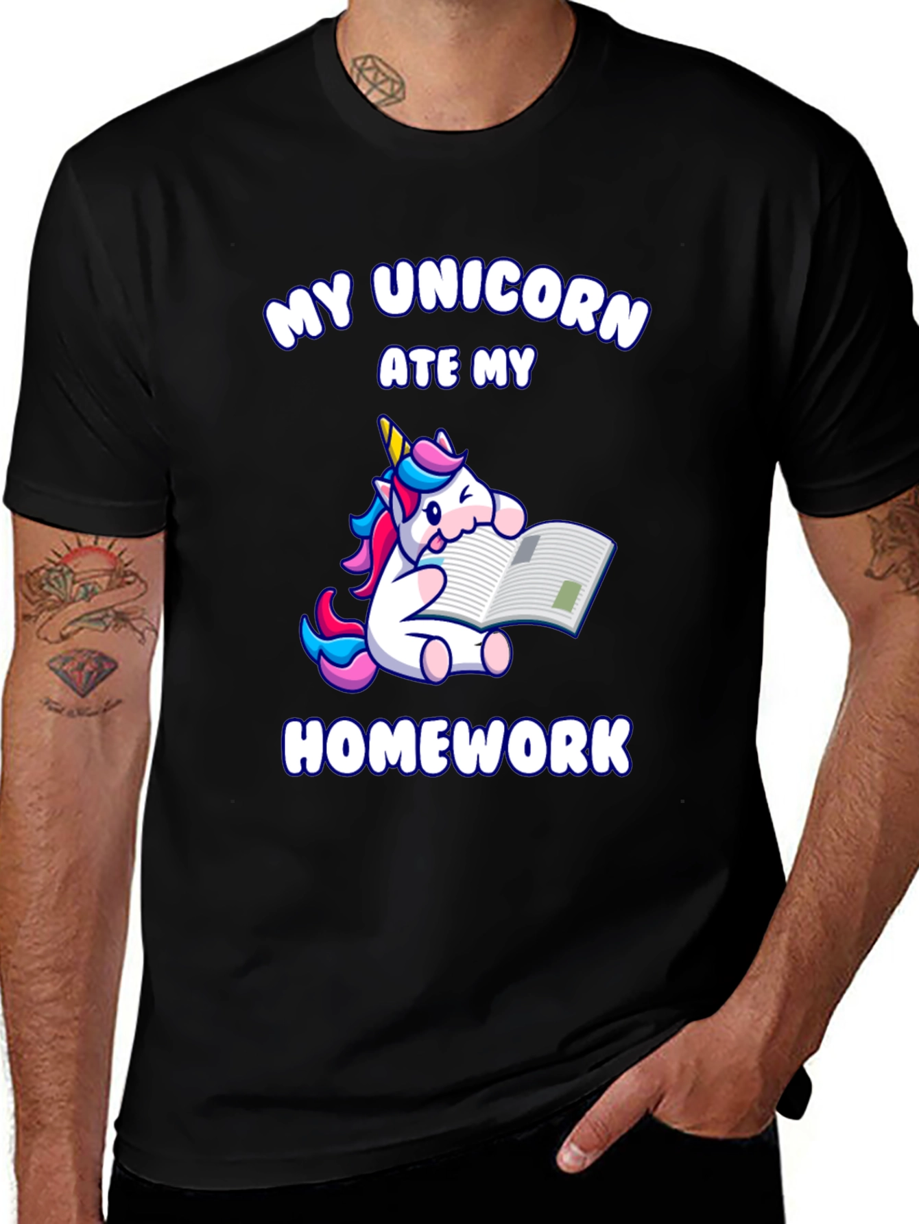 Variant 13 of My Unicorn Ate My Homework Funny T-Shirt