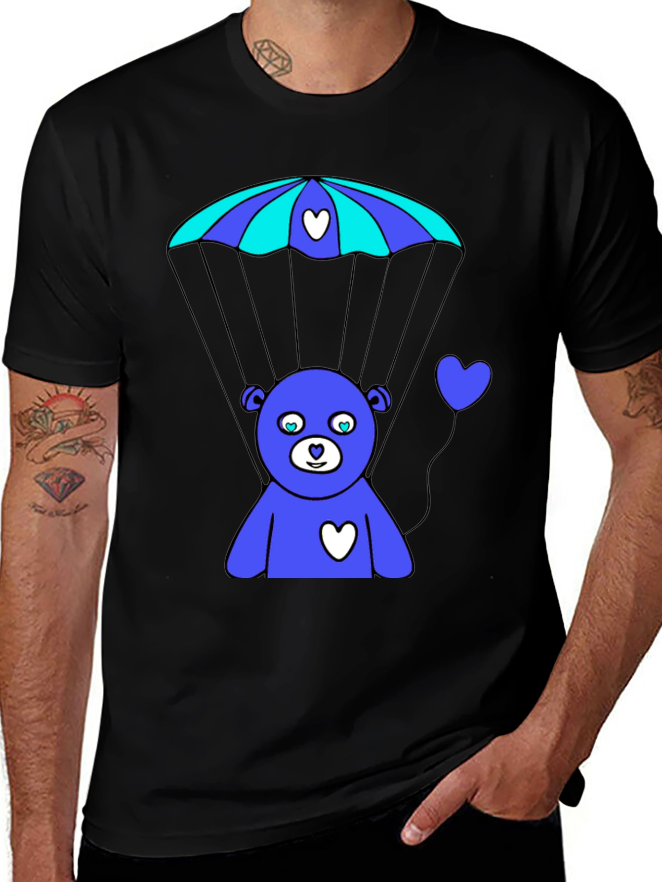 Variant 21 of Bear with Parachute T-Shirt