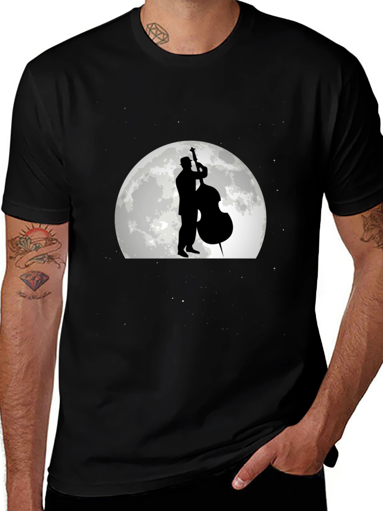 Variant 25 of Moonlight Bass Player Graphic Tee