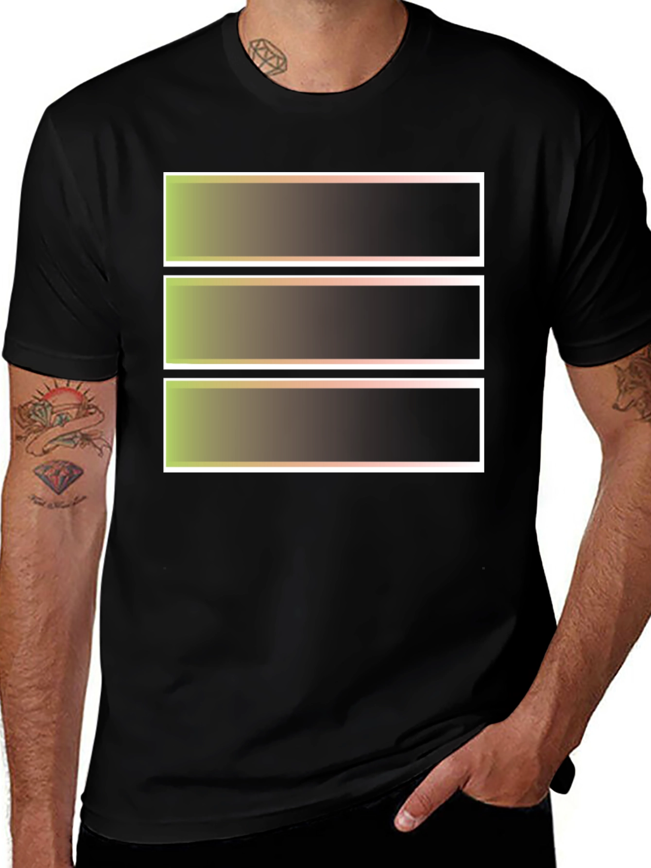 Variant 26 of Abstract Graphic Tee - Black Crew Neck T-Shirt