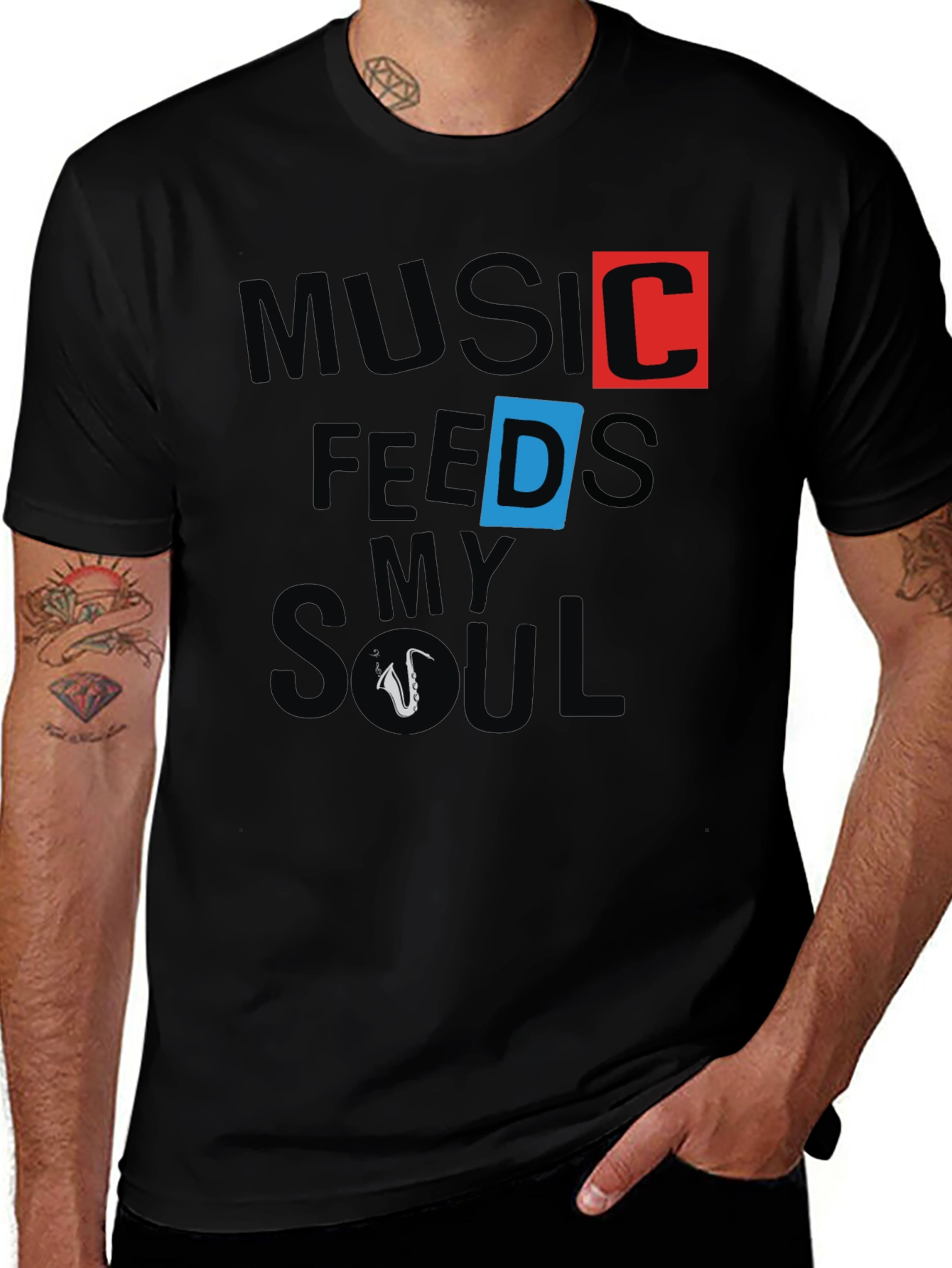 Variant 7 of Music Feeds My Soul Graphic Print T-Shirt